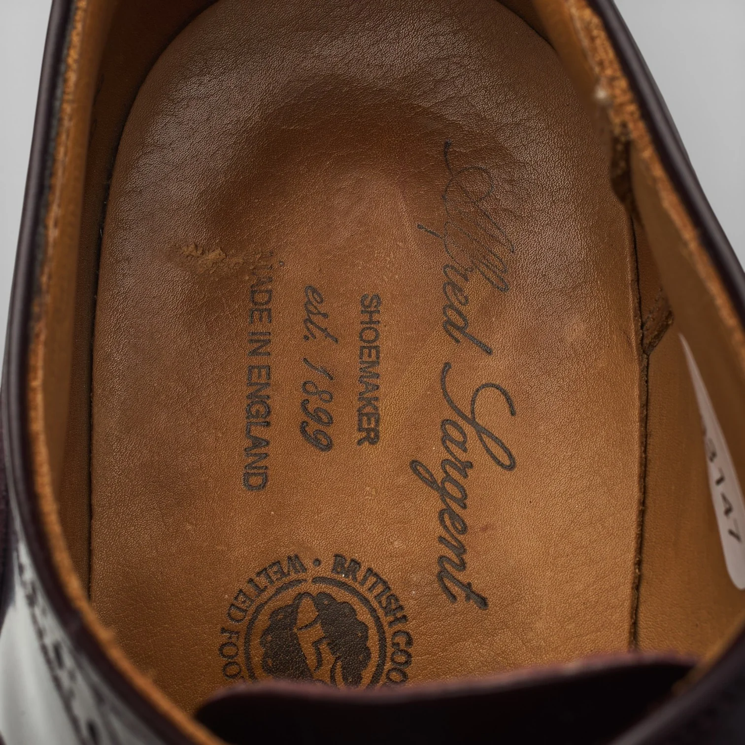 'Elgin' Burgundy Leather Oxford Semi Brogues UK 6 FX - Image 6