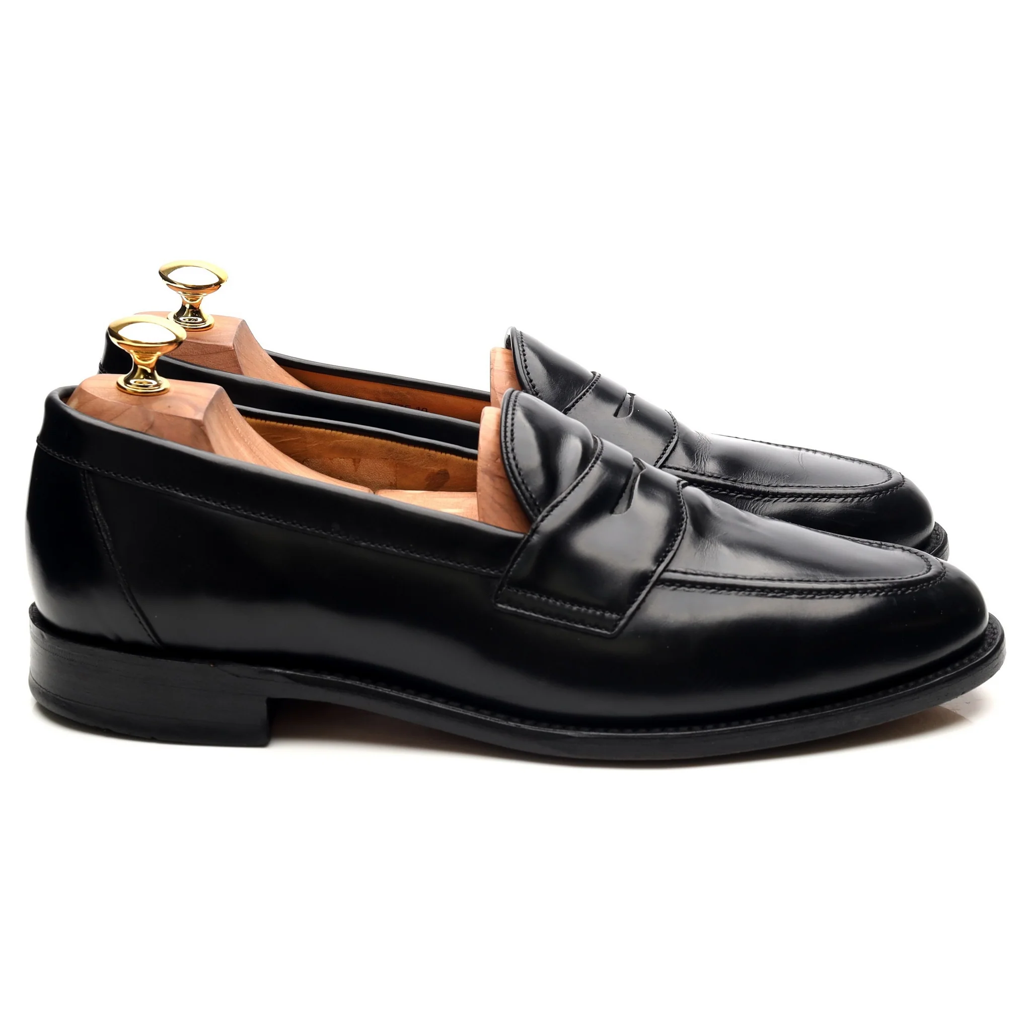 'Eton' Black Leather Loafers UK 10 F - Image 6