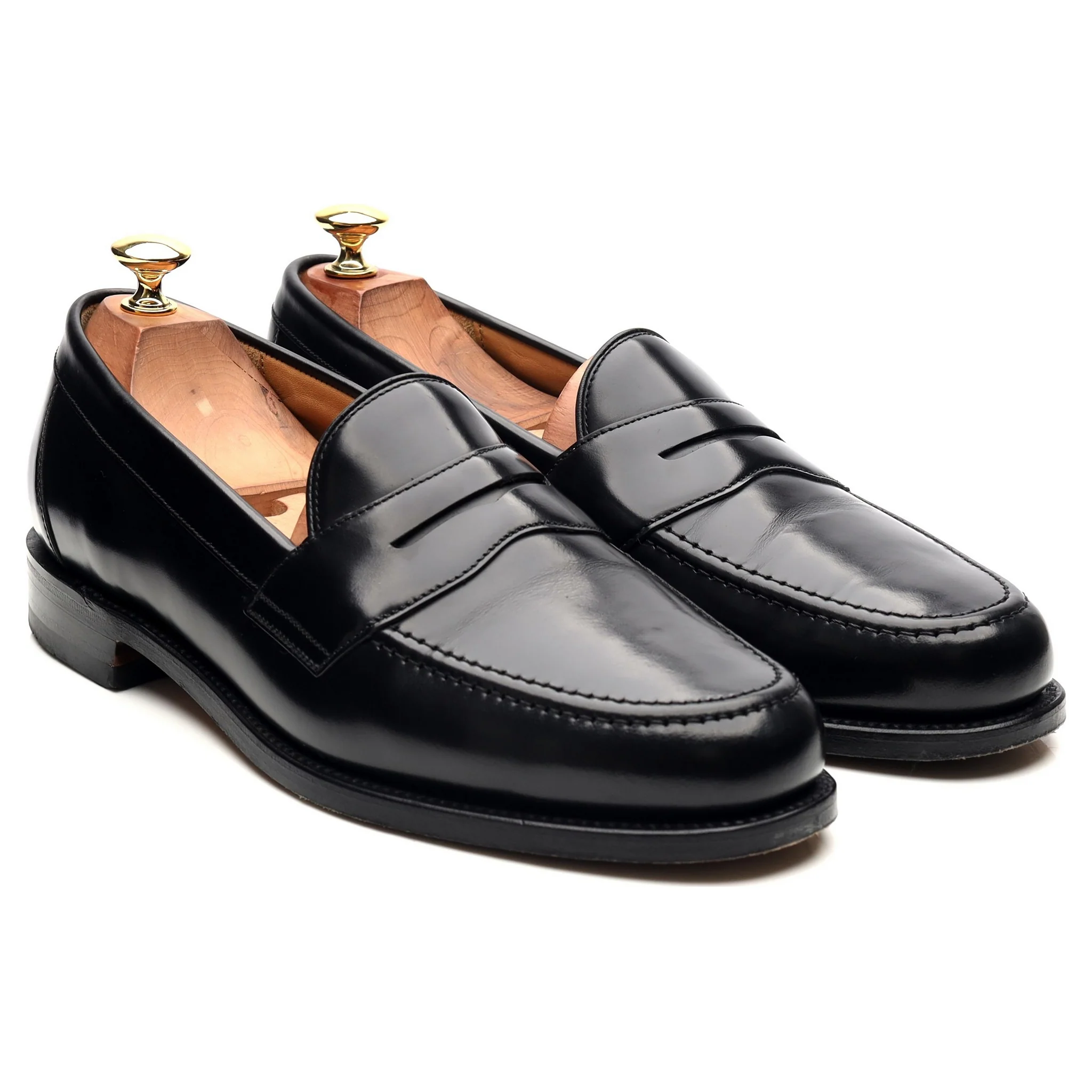'Eton' Black Leather Loafers UK 9 F - Image 7