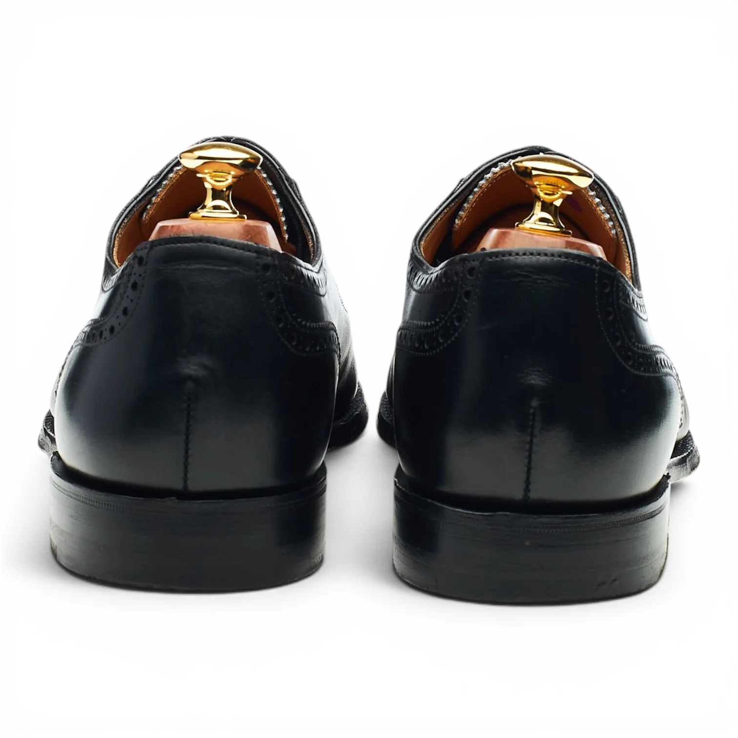 'Fenchurch' Black Leather Oxford Semi Brogues UK 10 F - Image 4