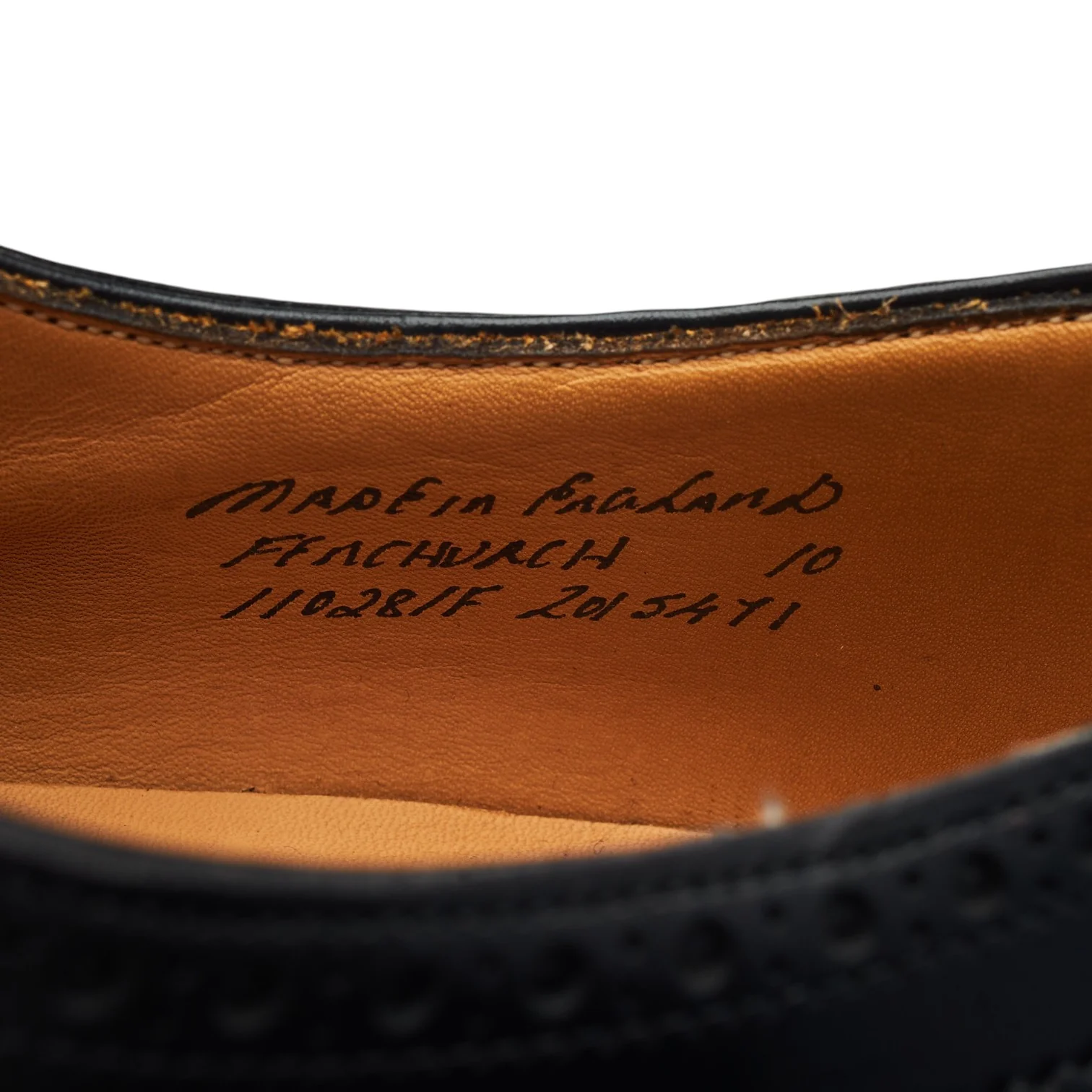 'Fenchurch' Black Leather Oxford Semi Brogues UK 10 F - Image 7