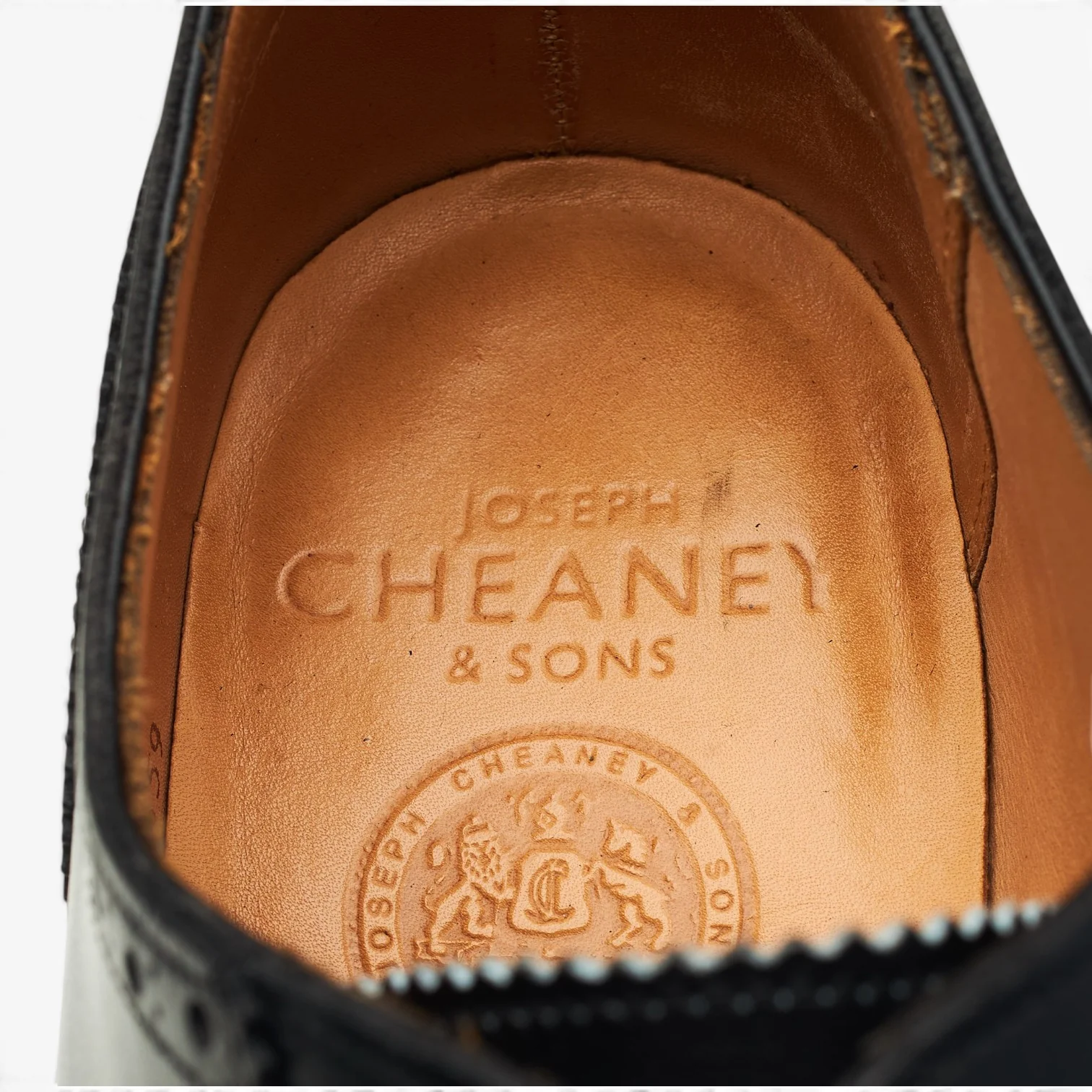 'Fenchurch' Black Leather Oxford Semi Brogues UK 9 F - Image 6