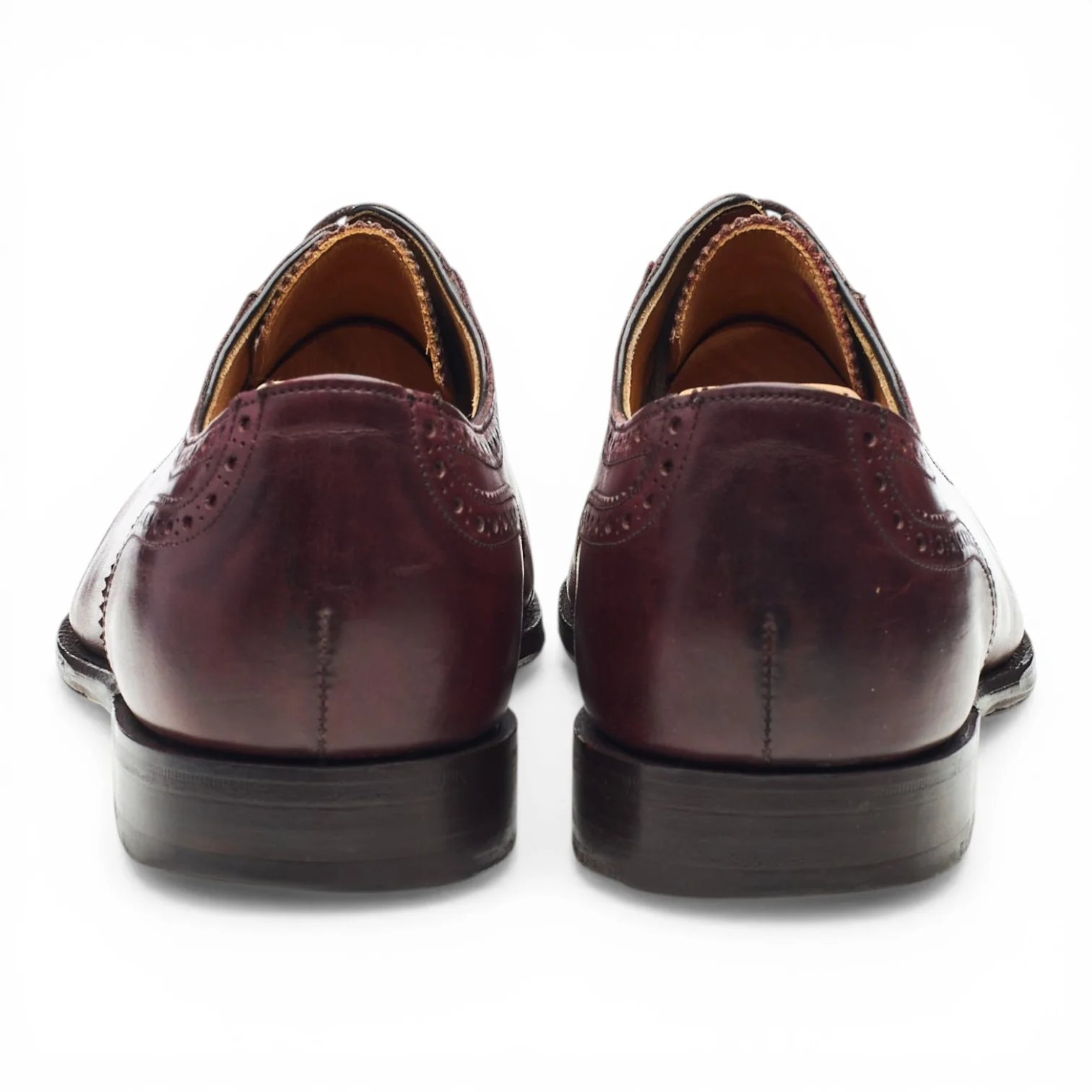 'Fenchurch' Burgundy Leather Oxford Semi Brogues UK 10 F - Image 4