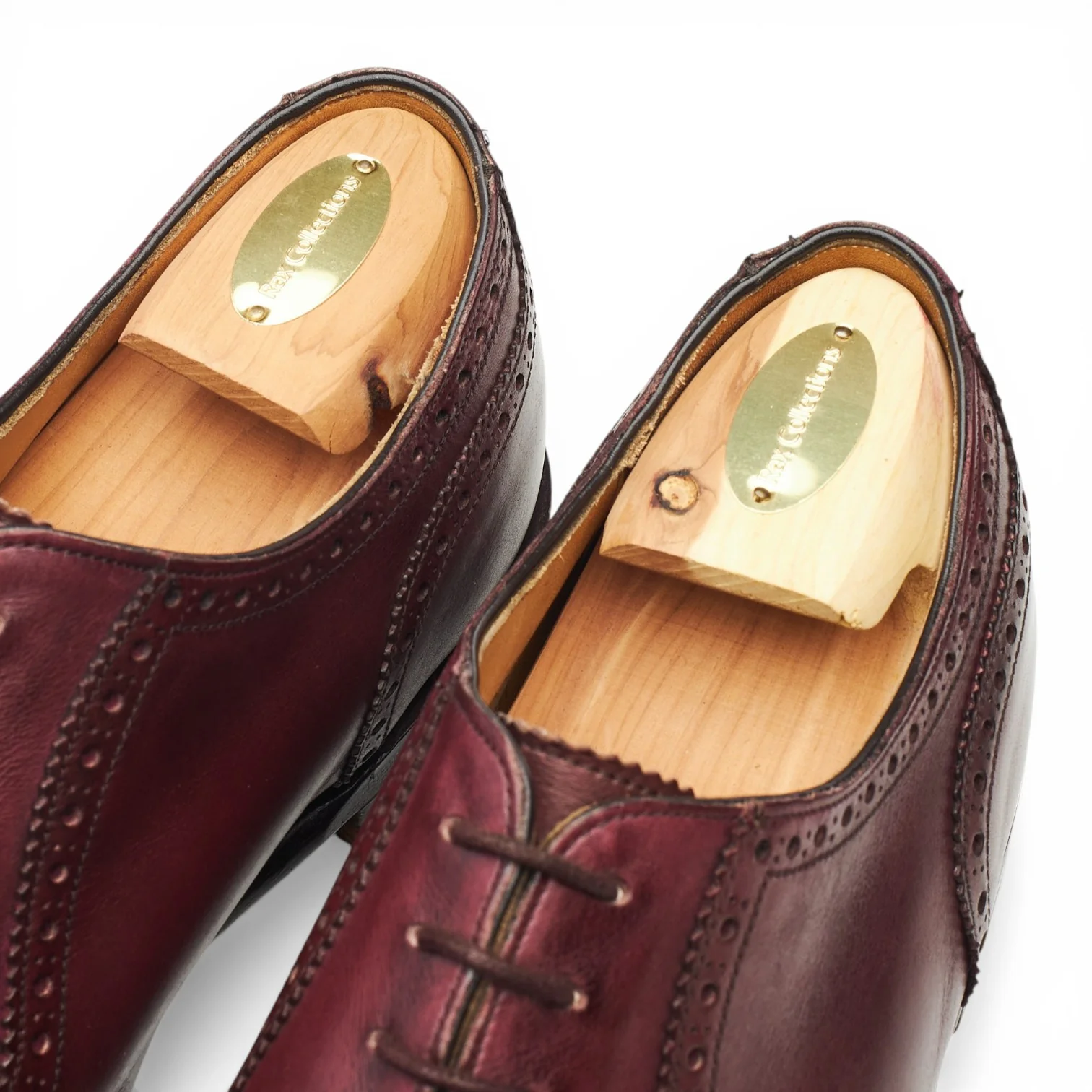 'Fenchurch' Burgundy Leather Oxford Semi Brogues UK 10 F - Image 6