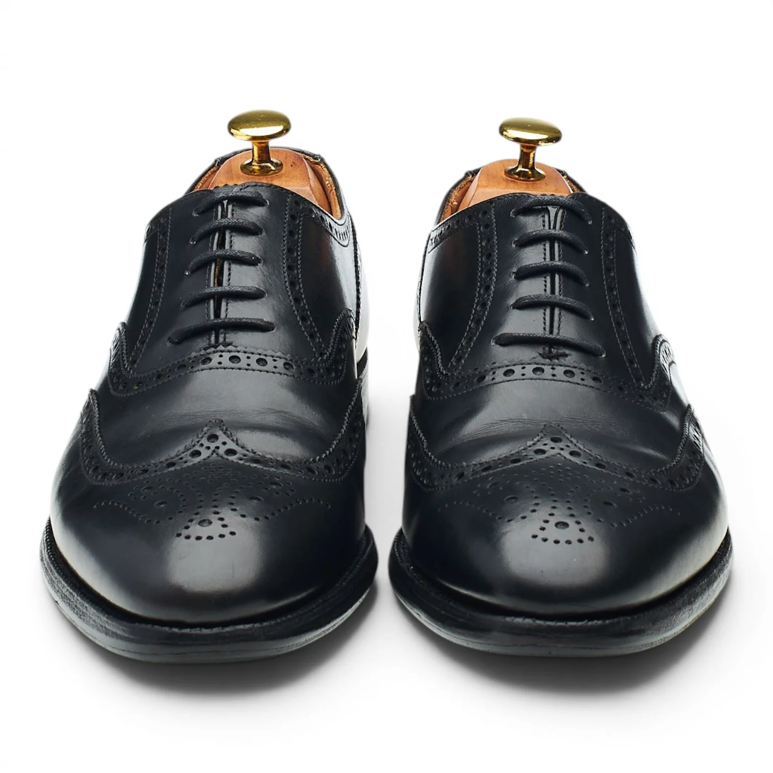 'Finsbury' Black Leather Oxford Brogues UK 8.5 E - Image 2
