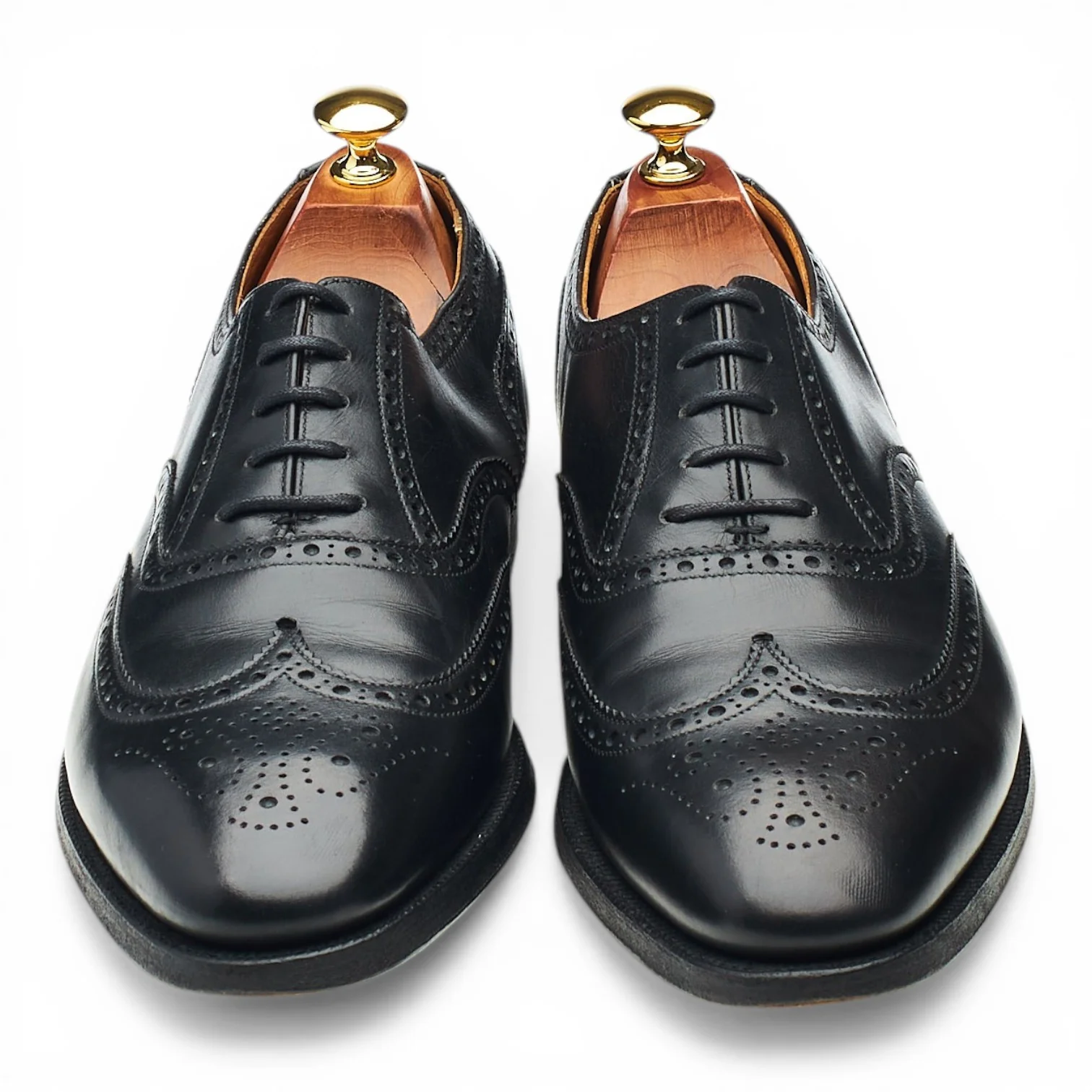 'Finsbury' Black Leather Oxford Brogues UK 9 E - Image 2