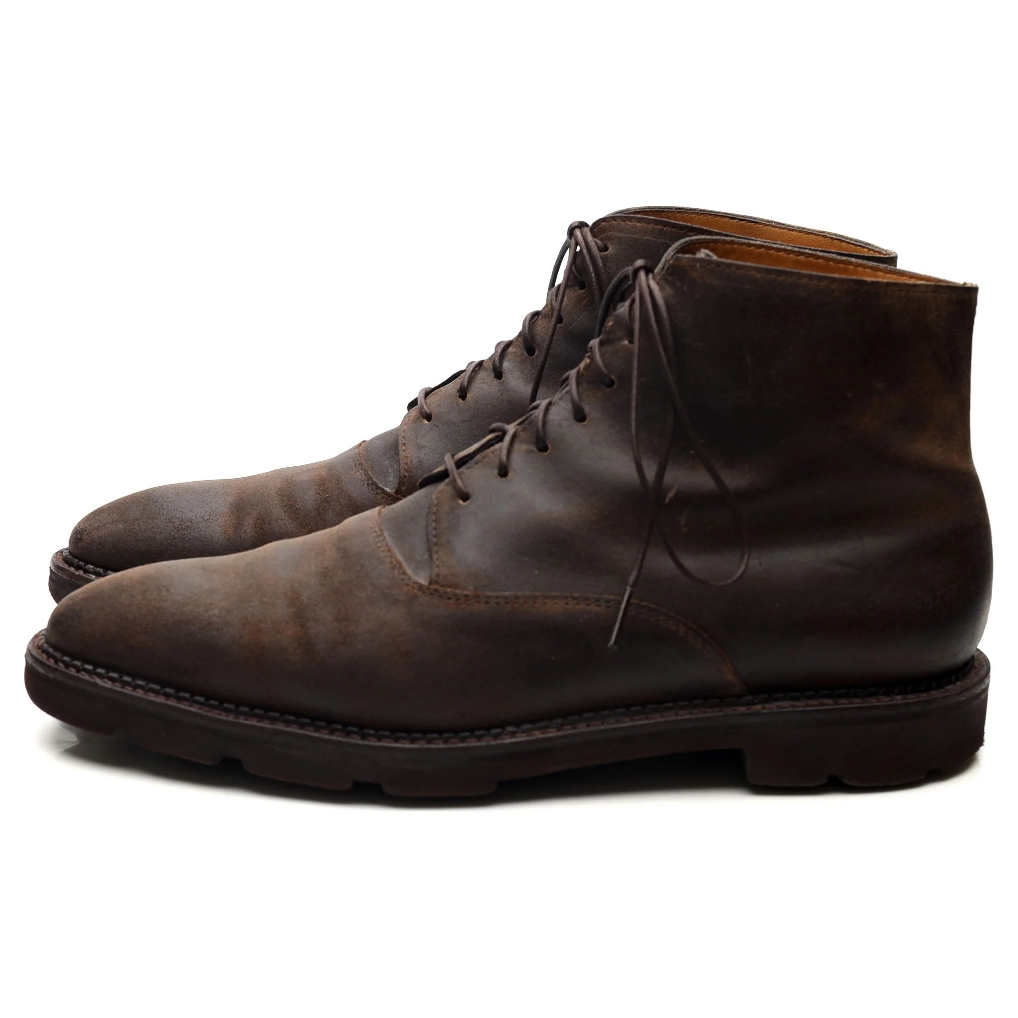 'Forge' Dark Brown Waxed Suede Boots UK 7 E - Image 2