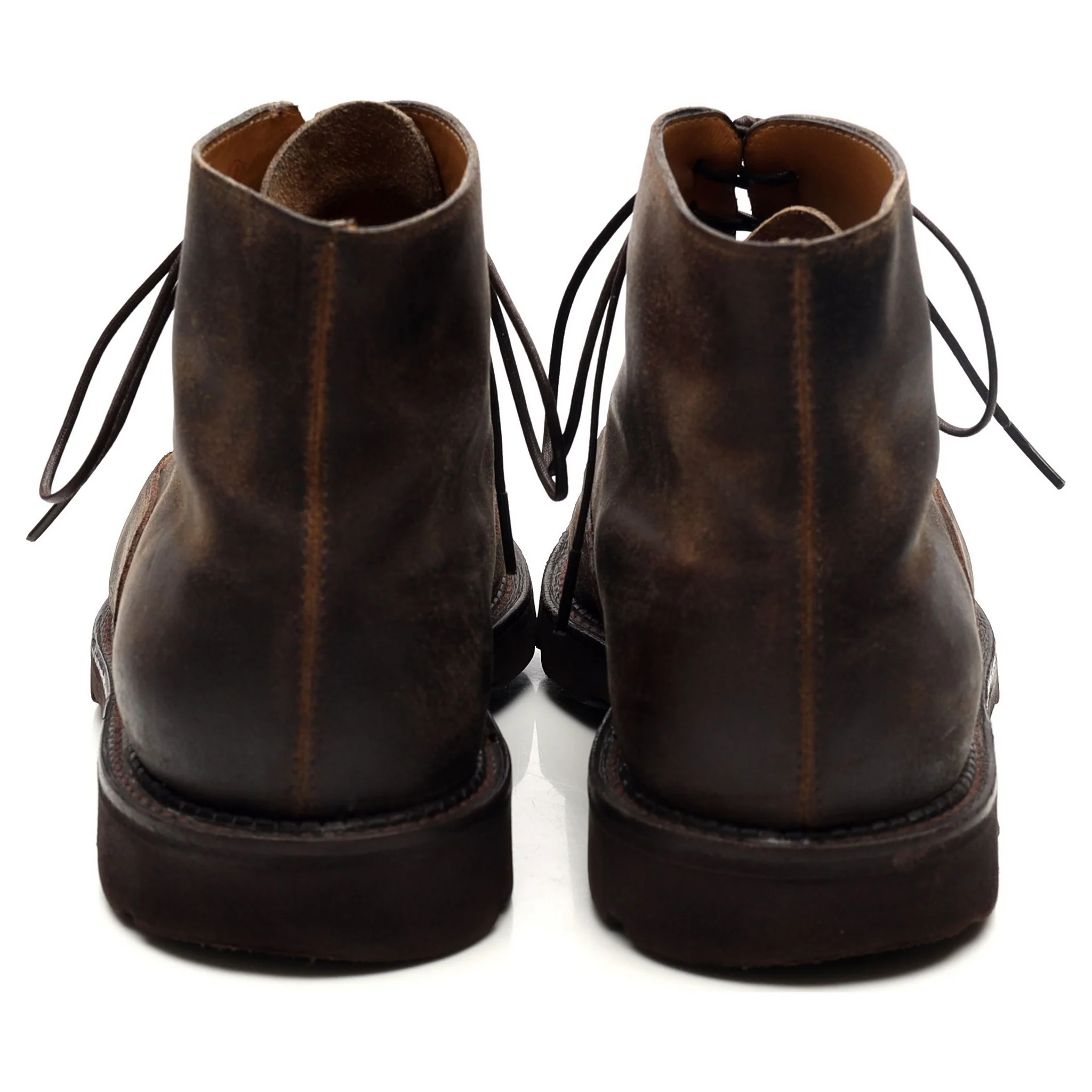 'Forge' Dark Brown Waxed Suede Boots UK 7 E - Image 4