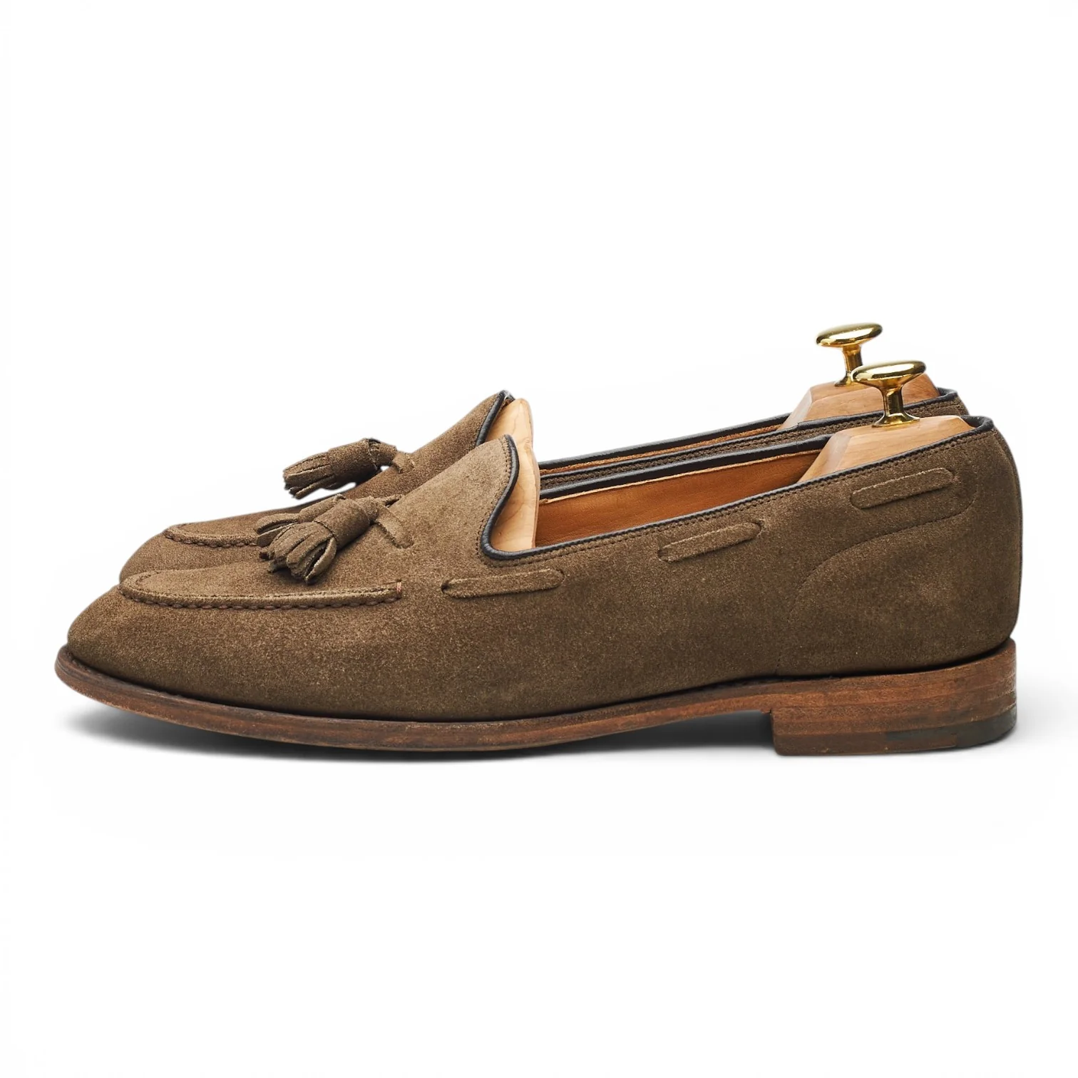 'Fosbury' Light Brown Suede Tassel Loafers UK 8.5 F - Image 3