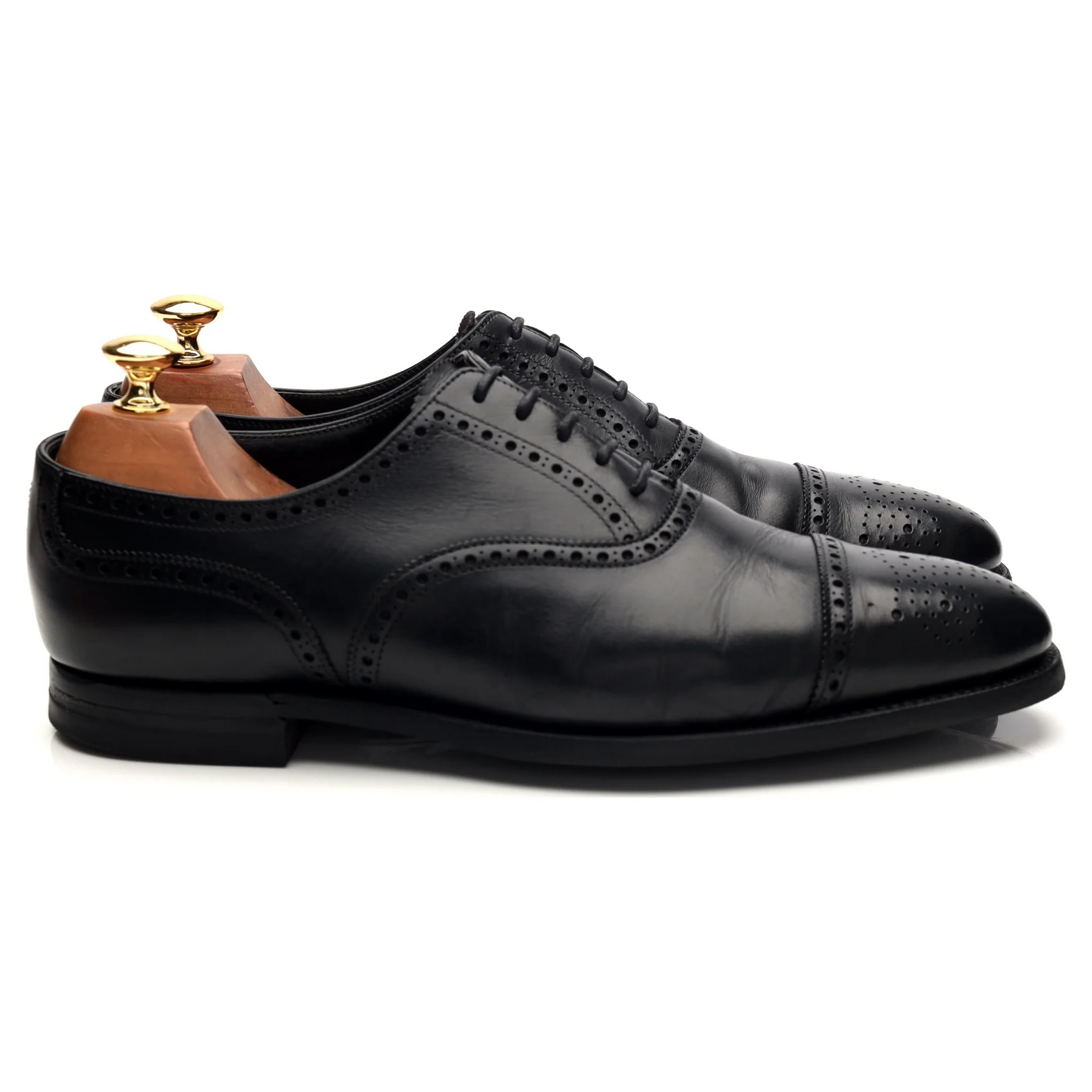 Foster & Son 'Sandringham' Black Leather Oxford Brogues UK 7.5 E