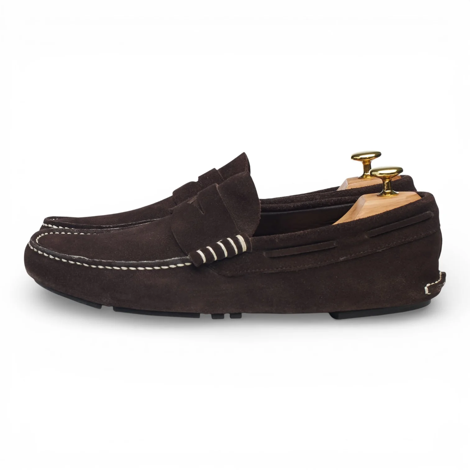 'Frank' Dark Brown Suede Driving Loafers UK 8 F - Image 3