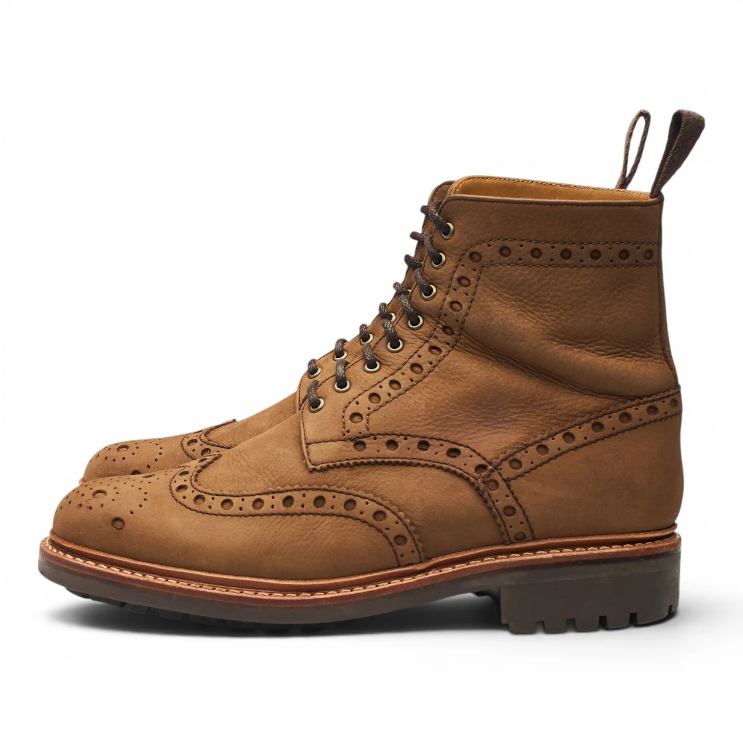 'Fred' Brown Nubuck Brogues Boots UK 7 G - Image 3