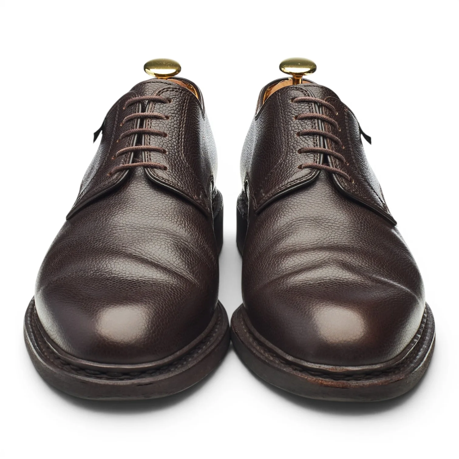 'Frenaye' Dark Brown Grain Leather Derby UK 8 - Image 2