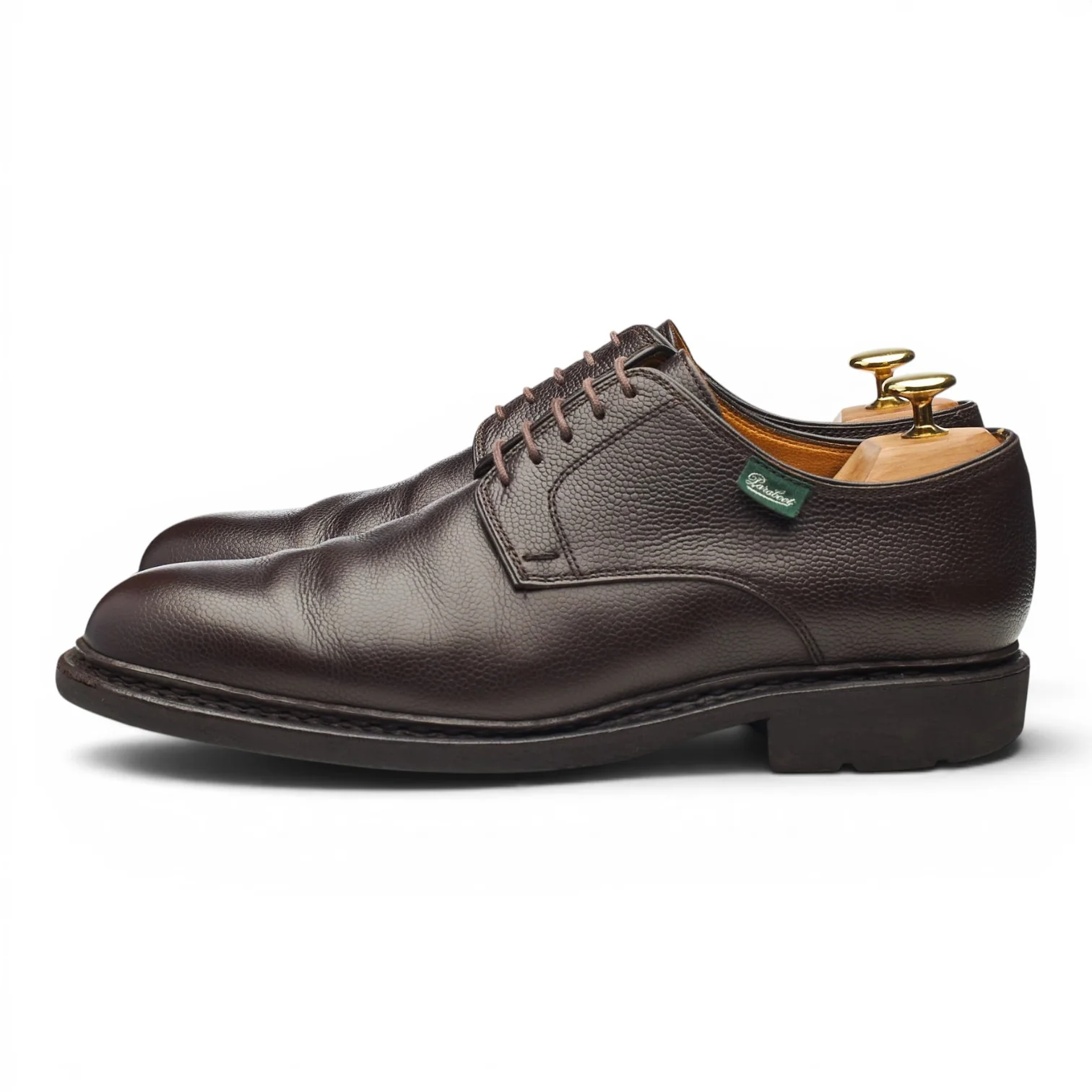 'Frenaye' Dark Brown Grain Leather Derby UK 8 - Image 3