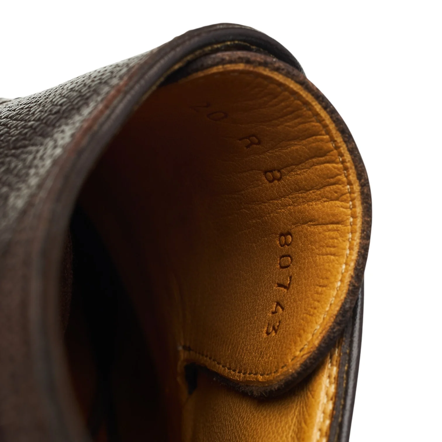 'Frenaye' Dark Brown Grain Leather Derby UK 8 - Image 7