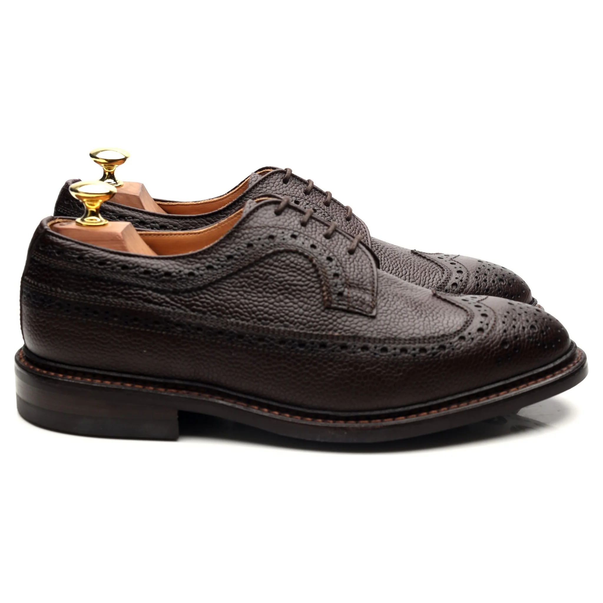 'Fulton' Dark Brown Leather Derby Brogues UK 7 - Image 6