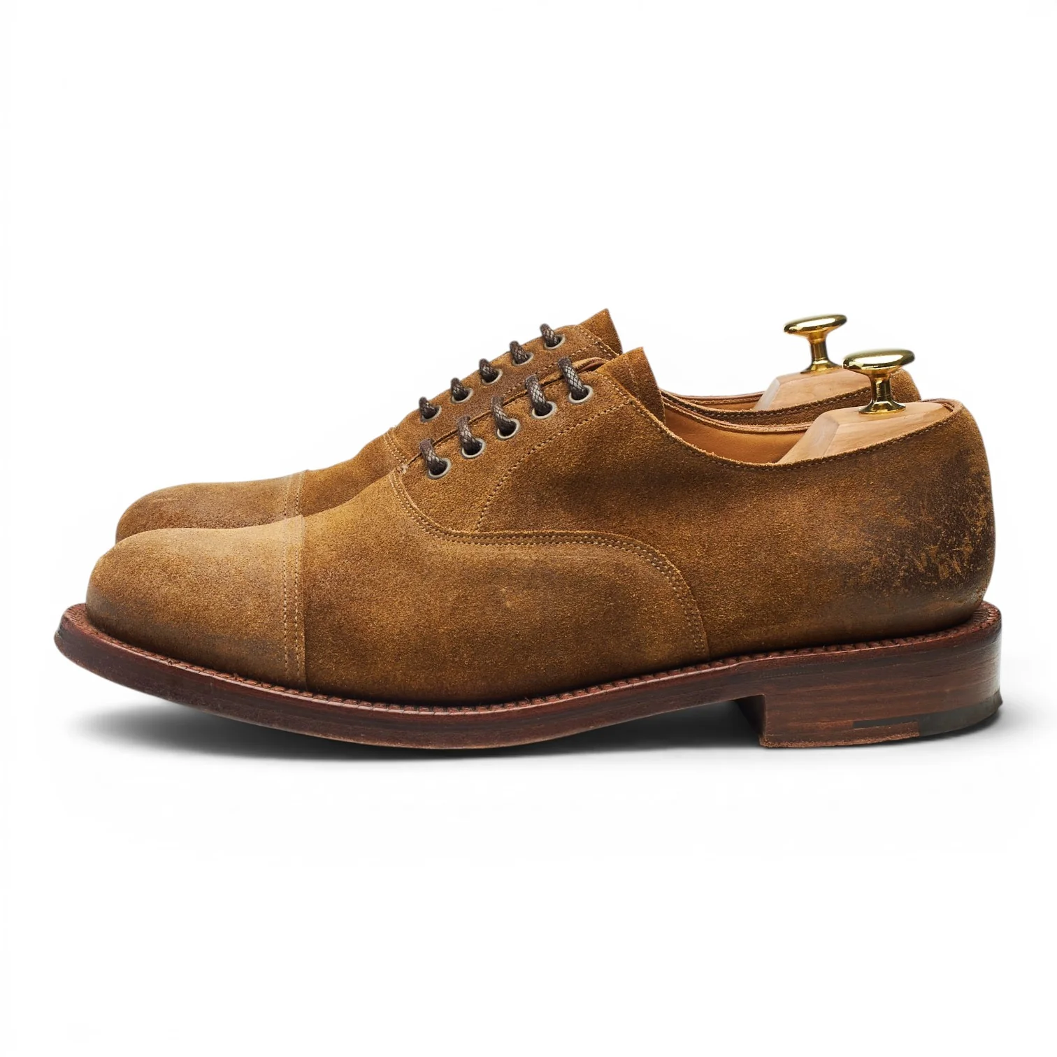 G:One Brown Waxed Suede Oxford UK 8 G - Image 3