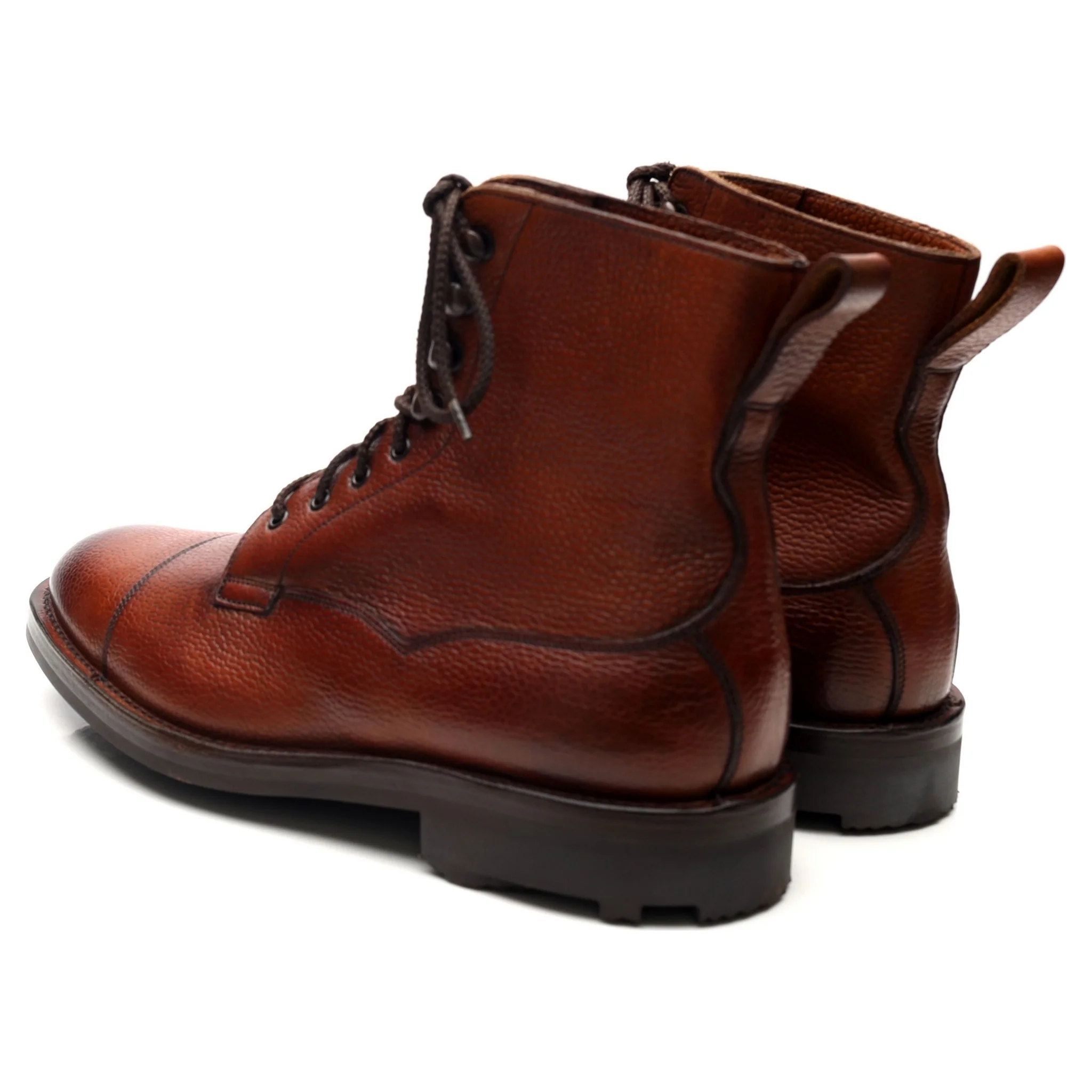 'Galway' Brown Leather Derby Boots UK 6.5 E - Image 3