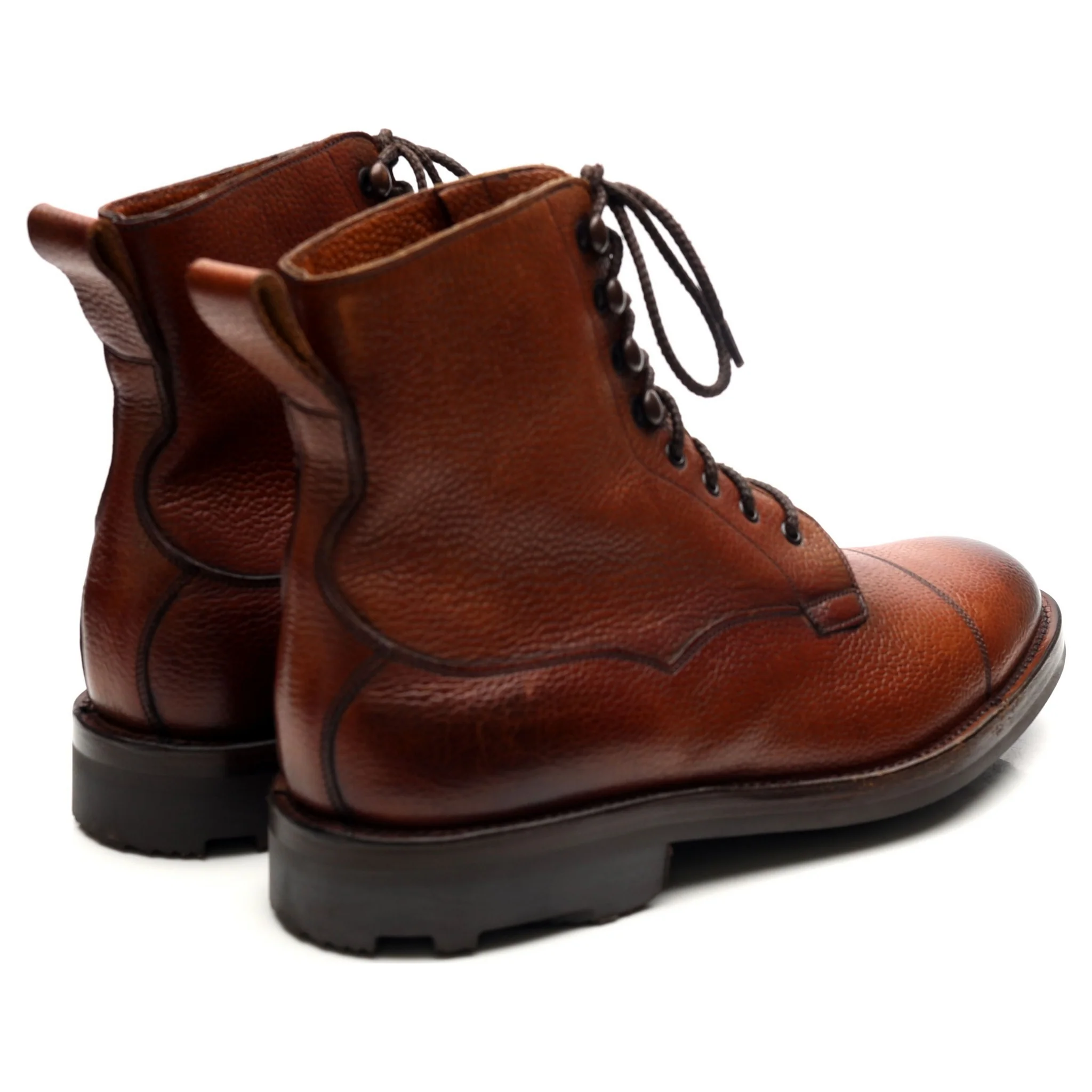 'Galway' Brown Leather Derby Boots UK 6.5 E - Image 5