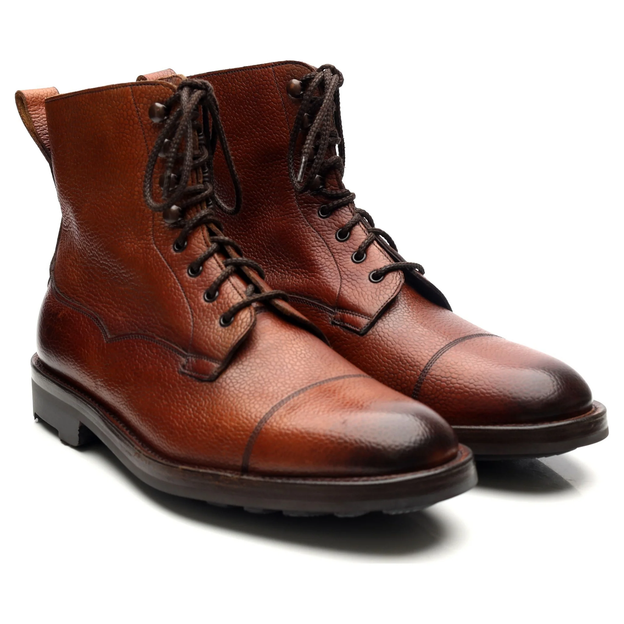 'Galway' Brown Leather Derby Boots UK 6.5 E - Image 7