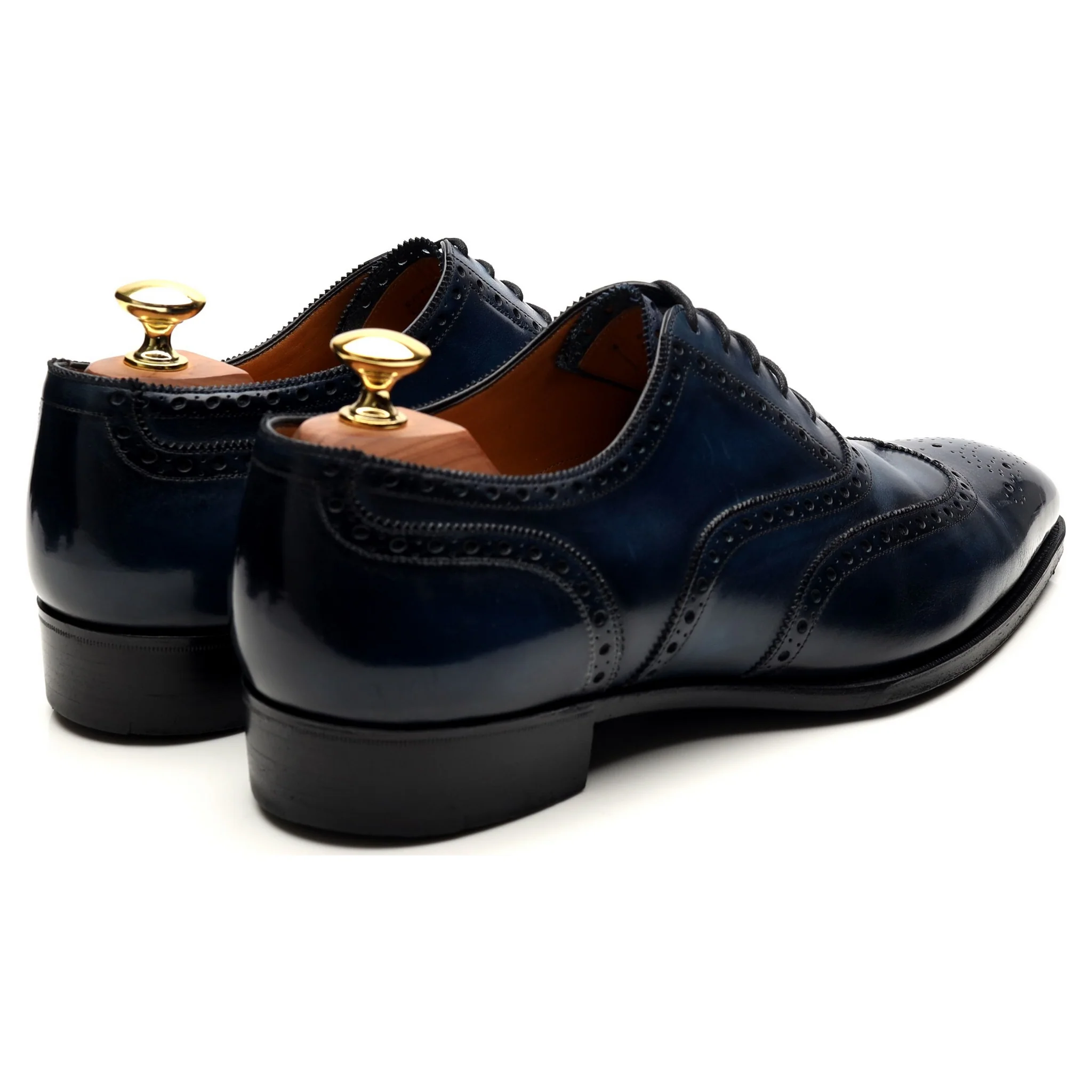 'Rothschild' Blue Sapphire Patina Leather Oxford Brogues UK 8.5 F - Image 5