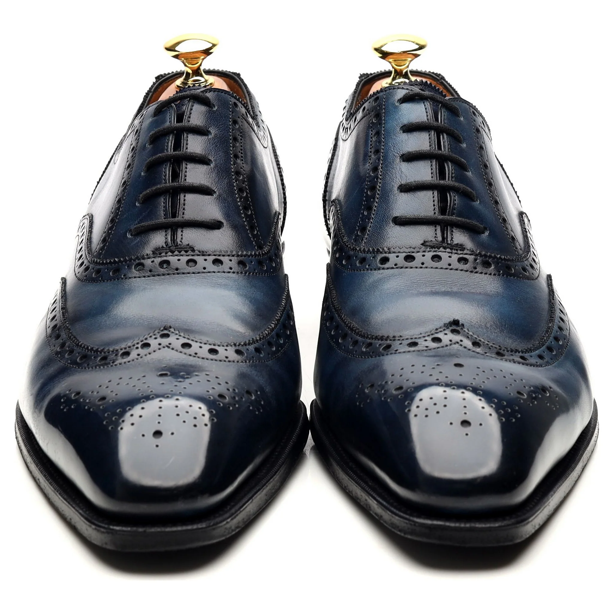 'Rothschild' Blue Sapphire Patina Leather Oxford Brogues UK 8.5 F - Image 8