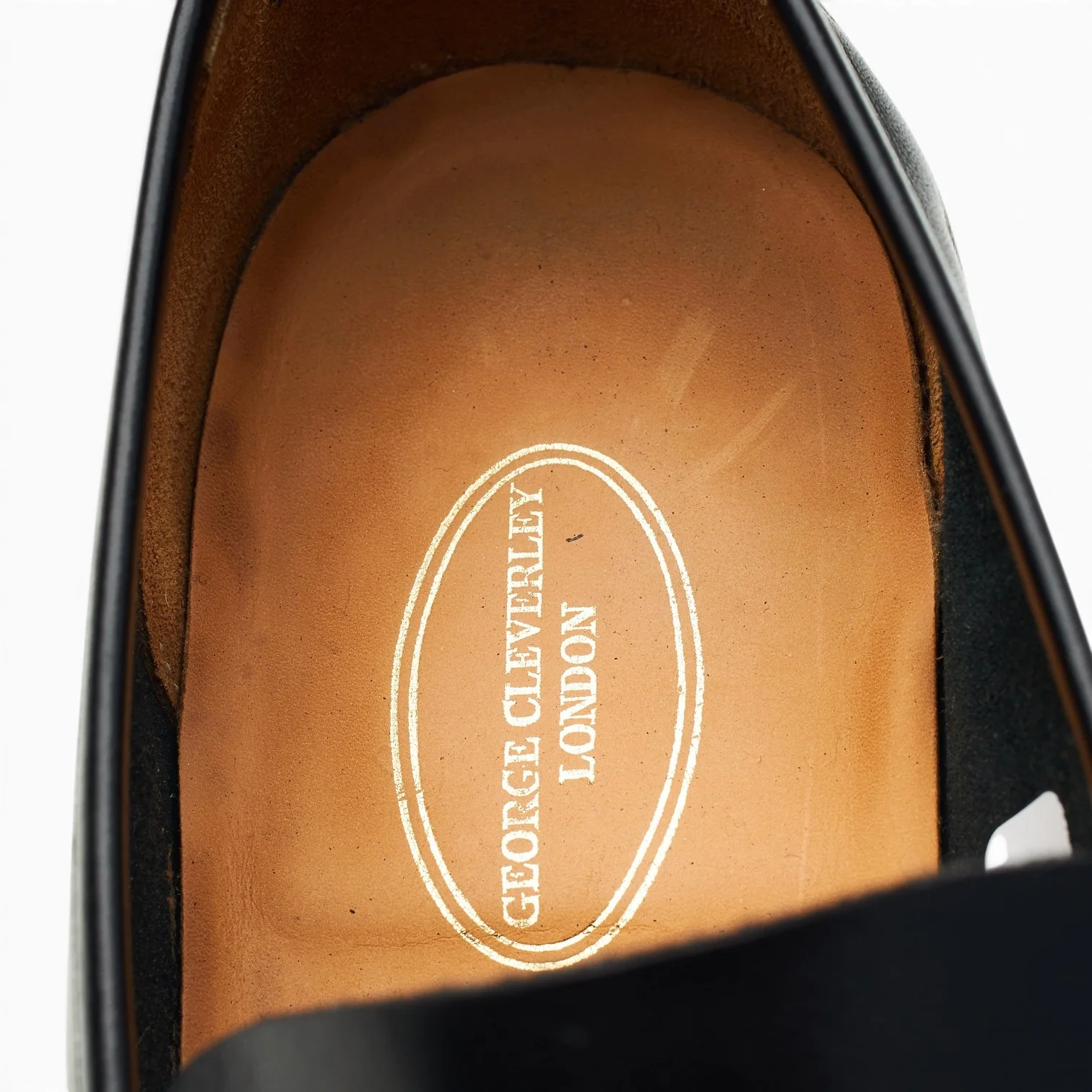 'George' Black Leather Loafers UK 7 E - Image 6
