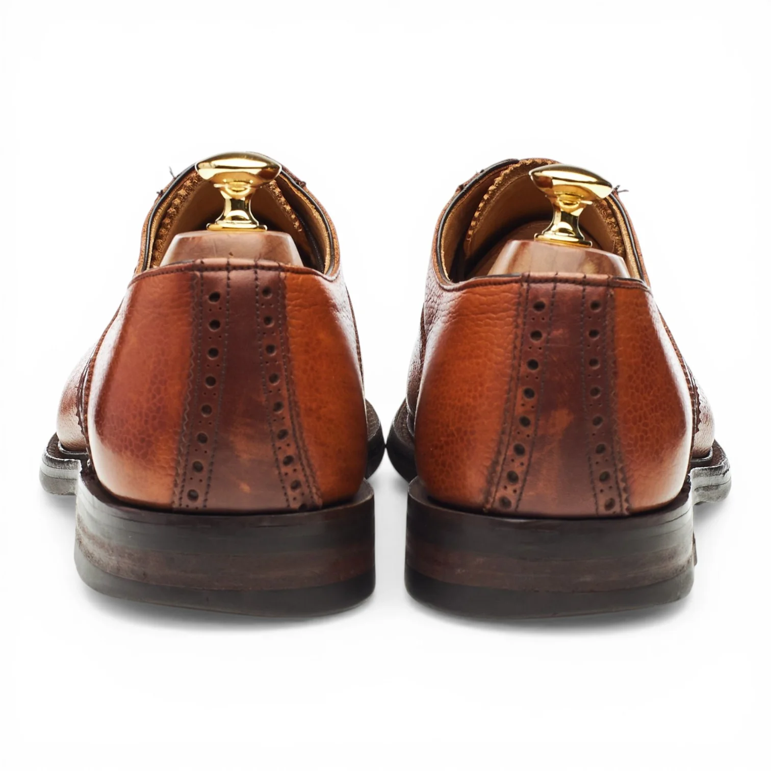 'George II' Tan Brown Grain Leather Saddle Oxford UK 9.5 F - Image 4