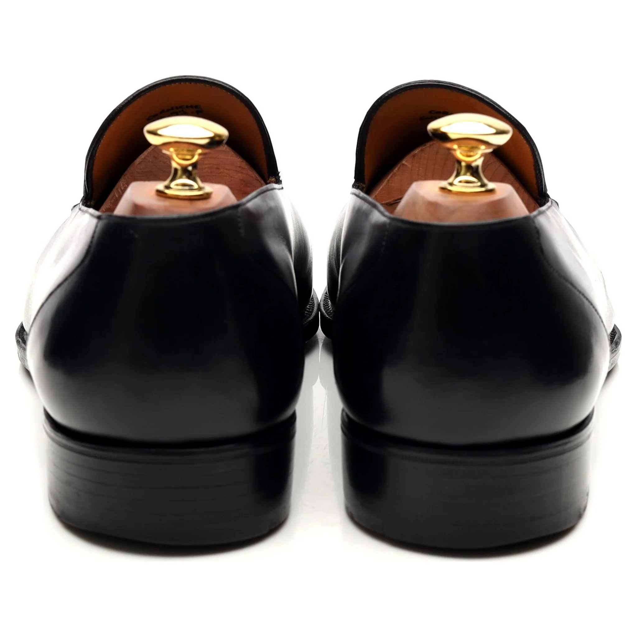 'Corniche' Black Leather Tassel Loafers UK 9.5 F - Image 4