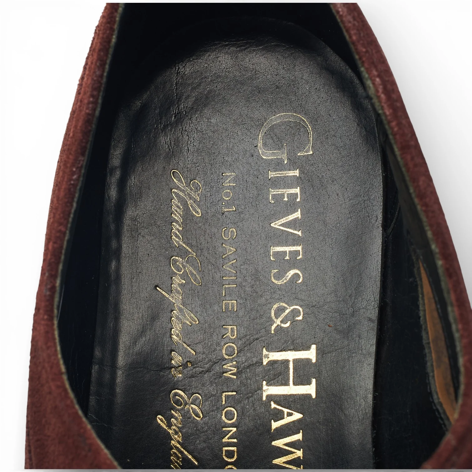 Gieves & Hawkes Burgundy Suede Oxford UK 8 F - Image 6
