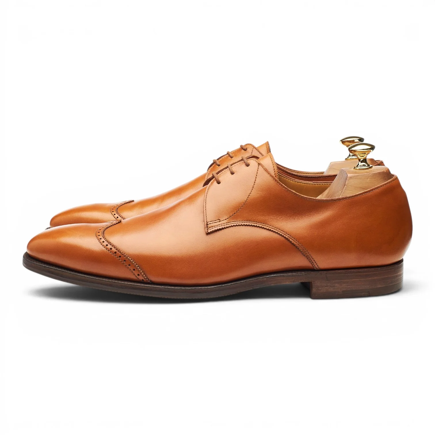 'Gilbert' Tan Brown leather Derby UK 10 E - Image 3