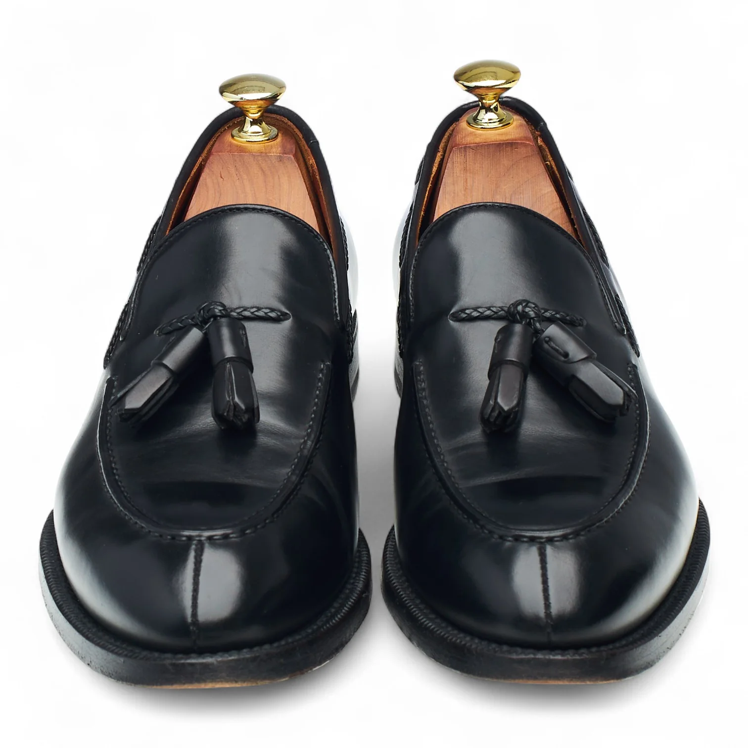 Giovanni Sartoria Black Leather Tassel Loafers UK 7 EU 41 - Image 2