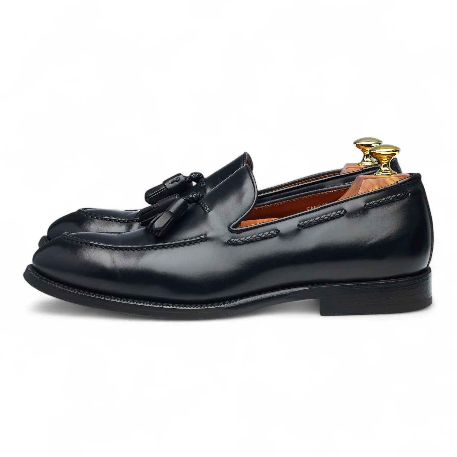 Giovanni Sartoria Black Leather Tassel Loafers UK 7 EU 41 - Image 4