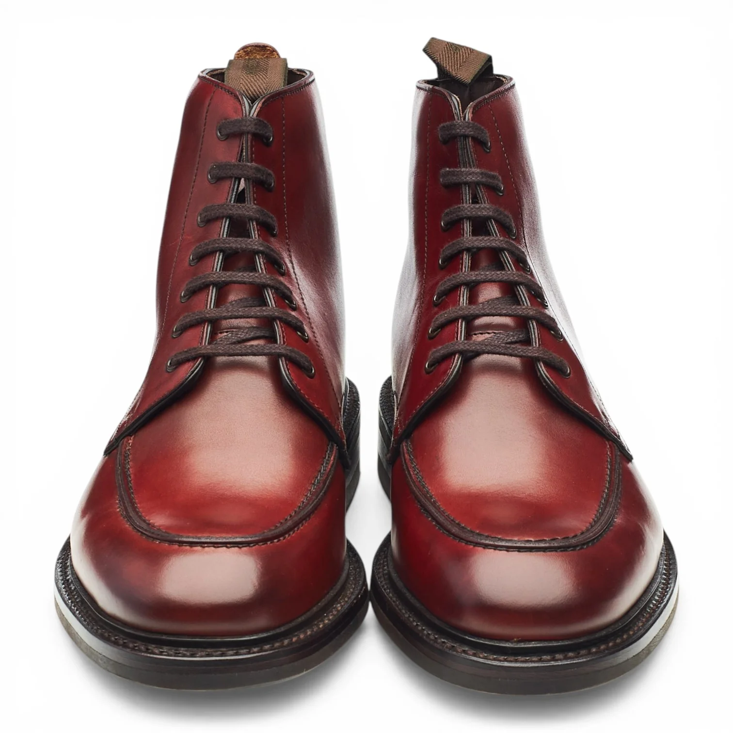 'Gisbourne' Mahogany Brown Leather Apron Boots UK 7 F - Image 2