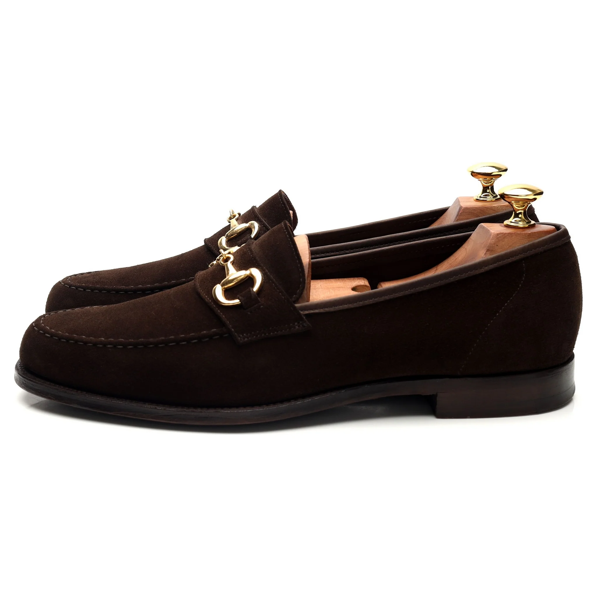 'Goldman' Dark Brown Suede Horse-bit Loafer UK 9 E - Image 3