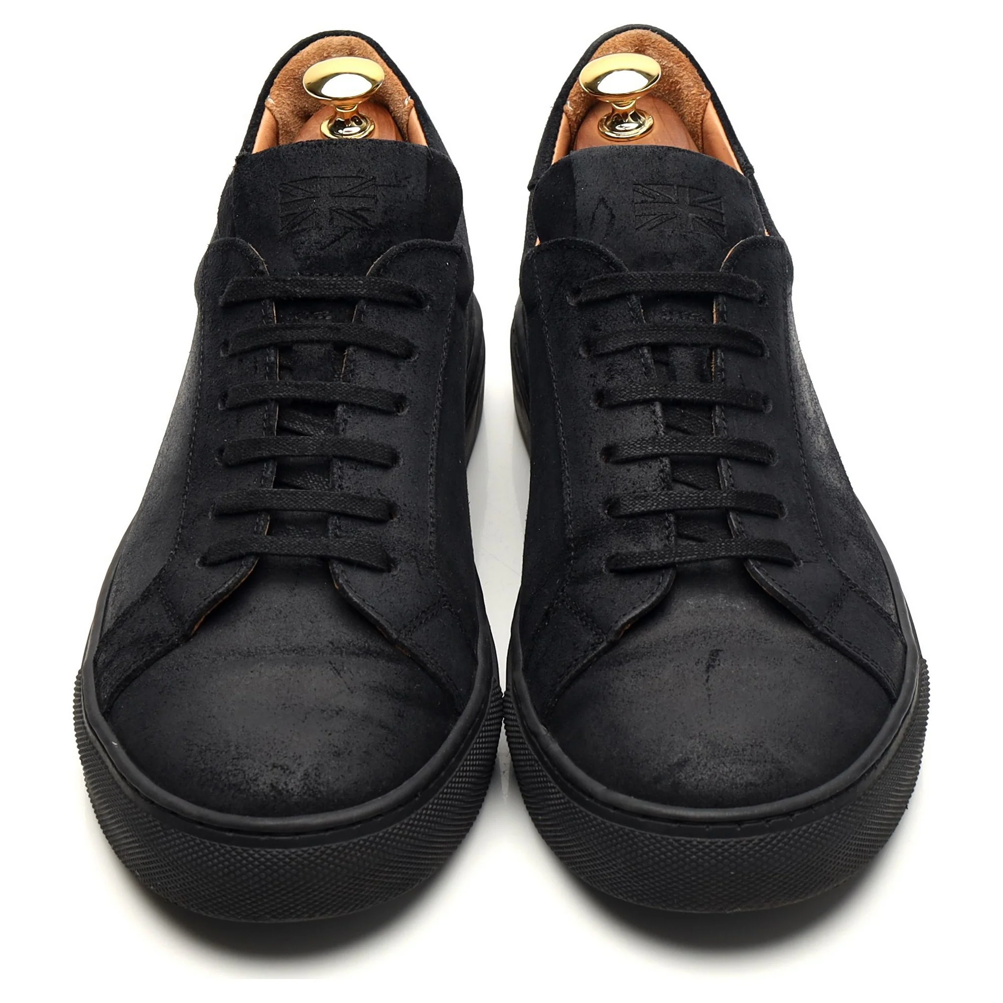 Goral 'Kelham' Black Waxy Leather Sneakers UK 10 F - Image 2
