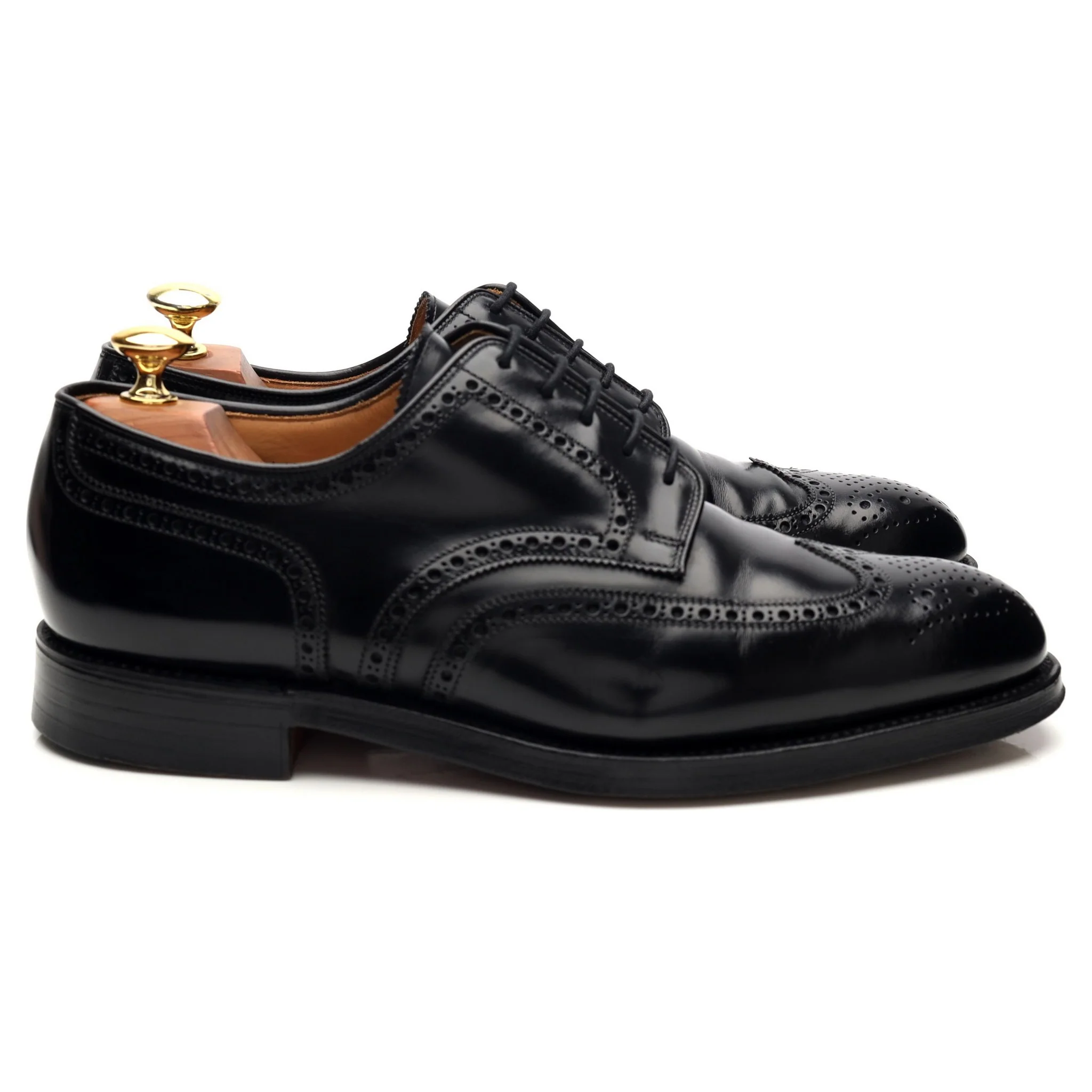 Gordon Scott 'Liskeaed' Black Leather Derby Brogue UK 8 F