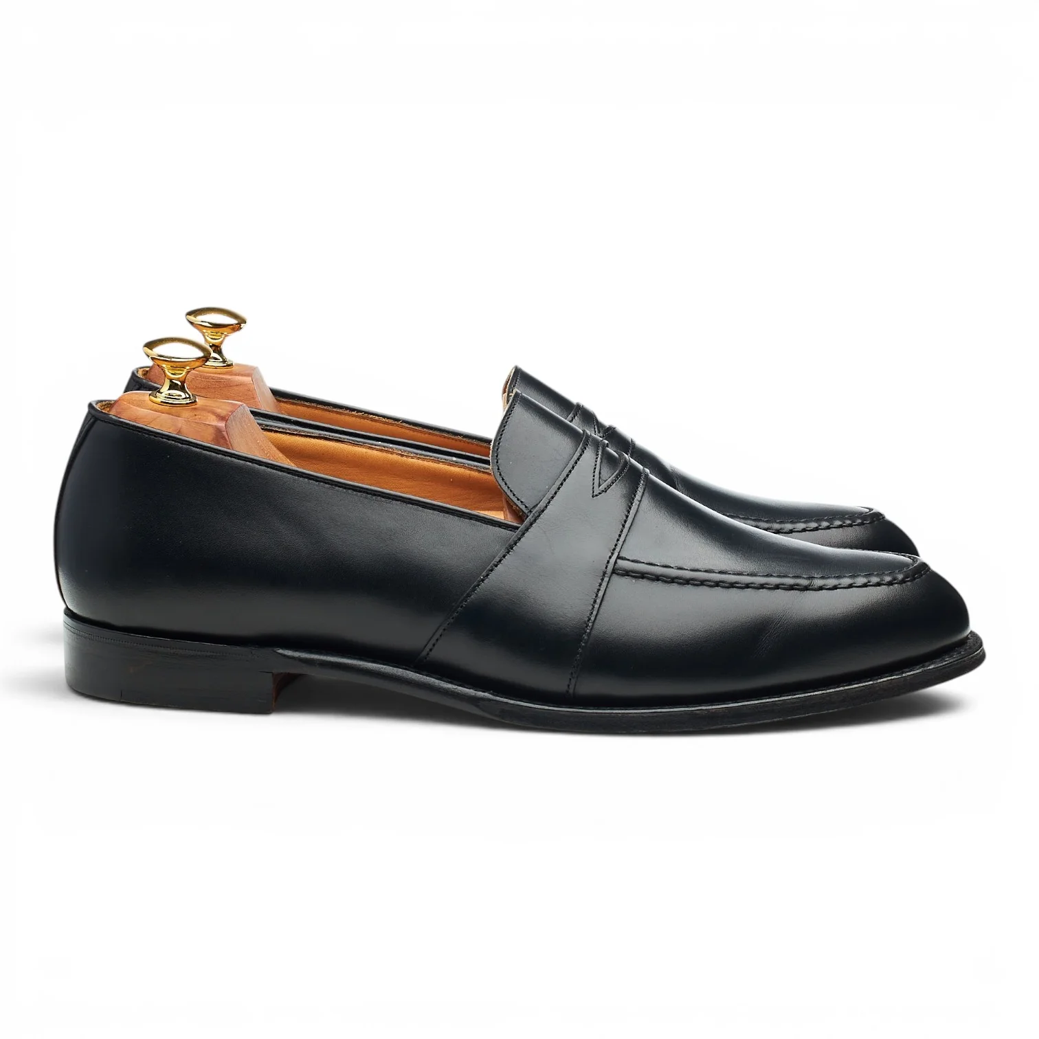 'Gracechurch' Black Leather Loafers UK 10.5 G