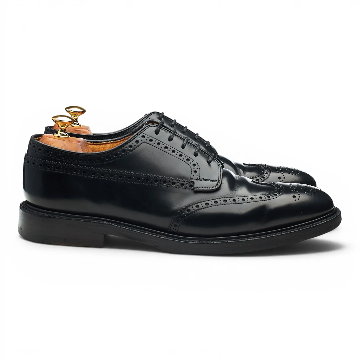 'Grafton' Black Leather Derby Brogues UK 9.5 F