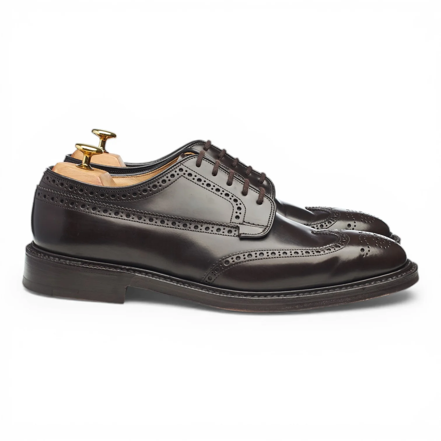 'Grafton' Dark Brown Leather Derby Brogues UK 8.5 F