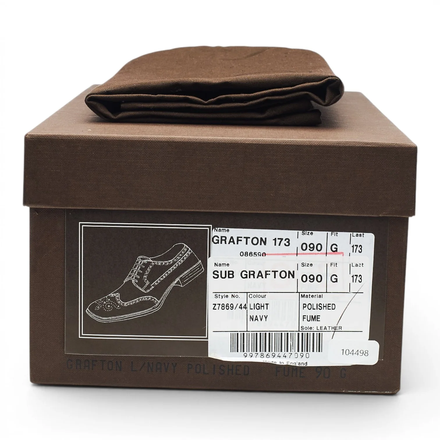 'Grafton' Navy Blue Leather Derby Brogues UK 9 G - Image 9