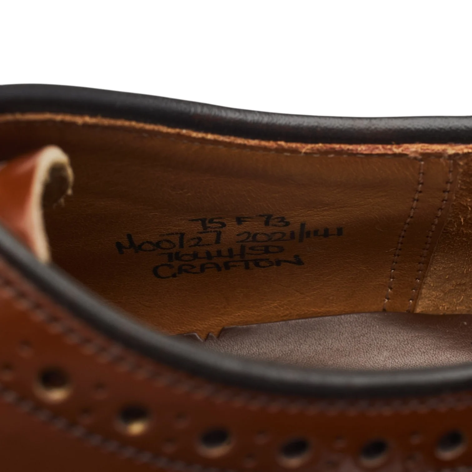 'Grafton' Tan Brown Leather Derby Brogues UK 7.5 F - Image 7