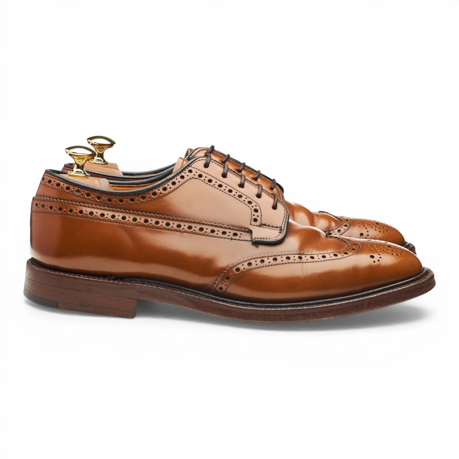 'Grafton' Tan Brown Leather Derby Brogues UK 7.5 F