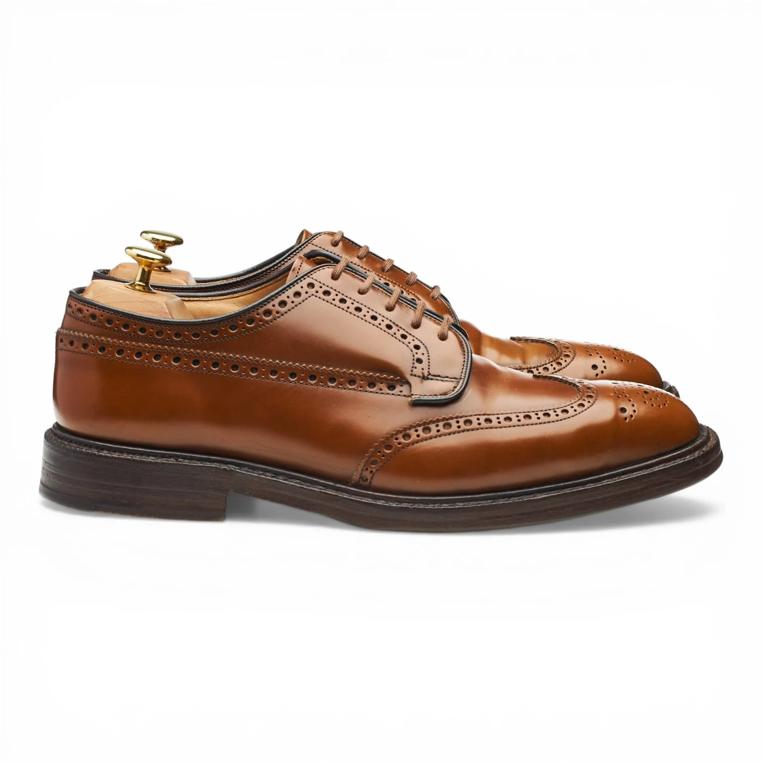 'Grafton' Tan Brown Leather Derby Brogues UK 8.5 G