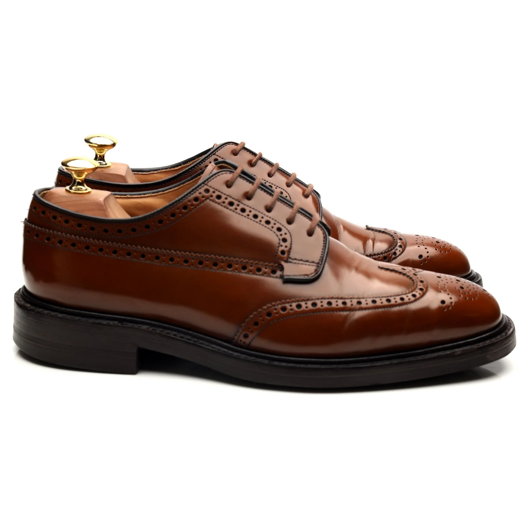 'Grafton' Tan Brown Leather Derby Brogues UK 8 G - Image 6