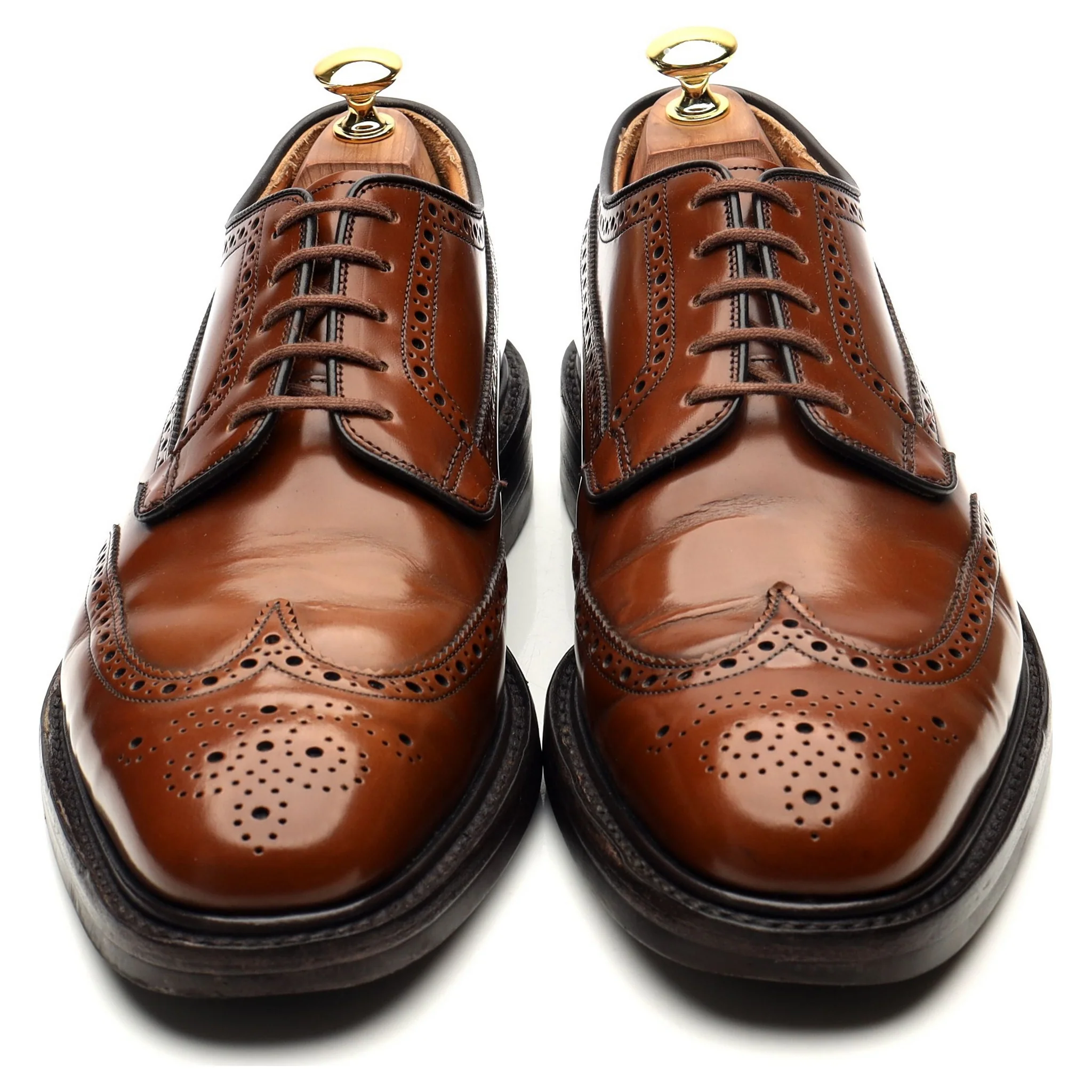 'Grafton' Tan Brown Leather Derby Brogues UK 8 G - Image 9