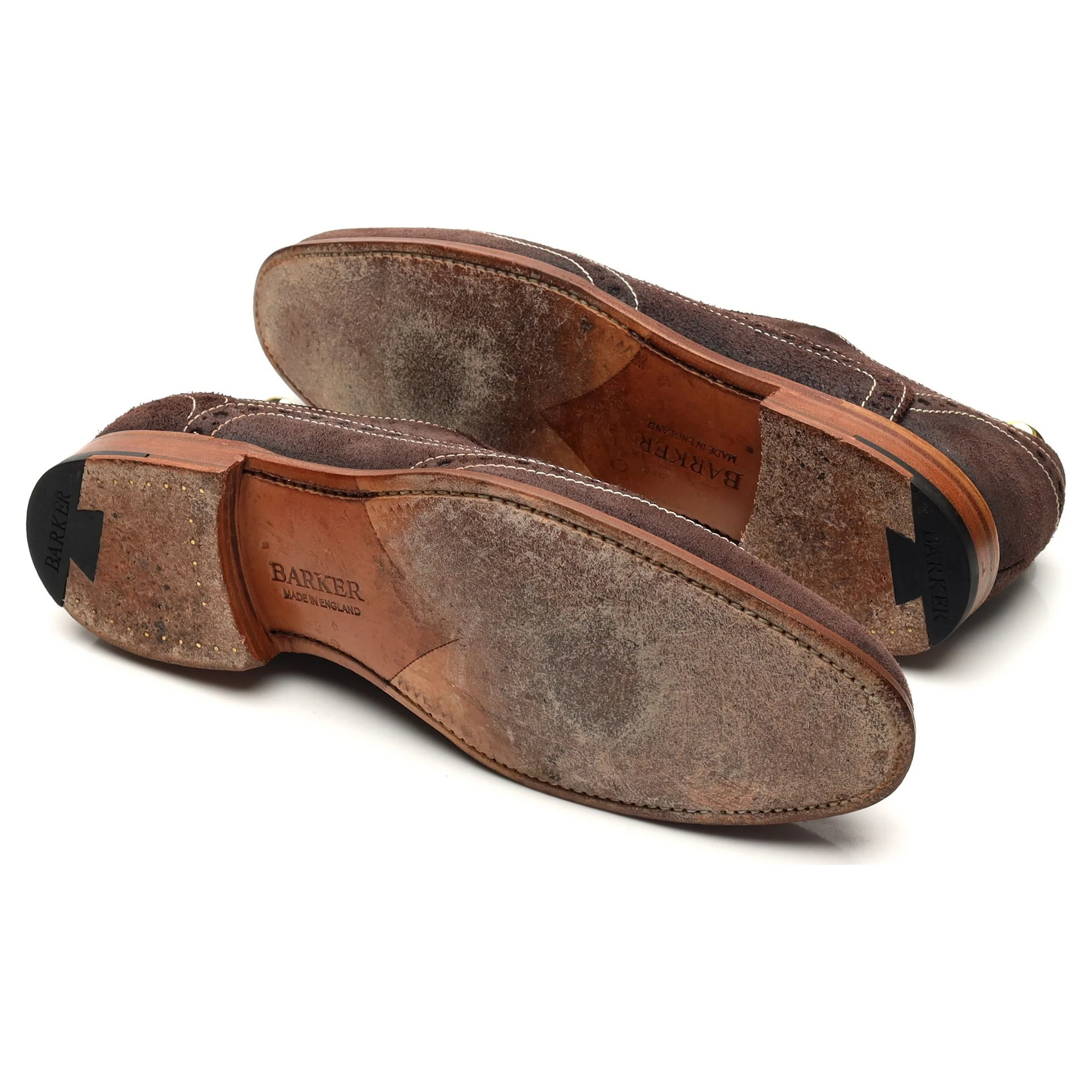 'Grant' Dark Brown Waxed Suede Brogues UK 8 F - Image 5
