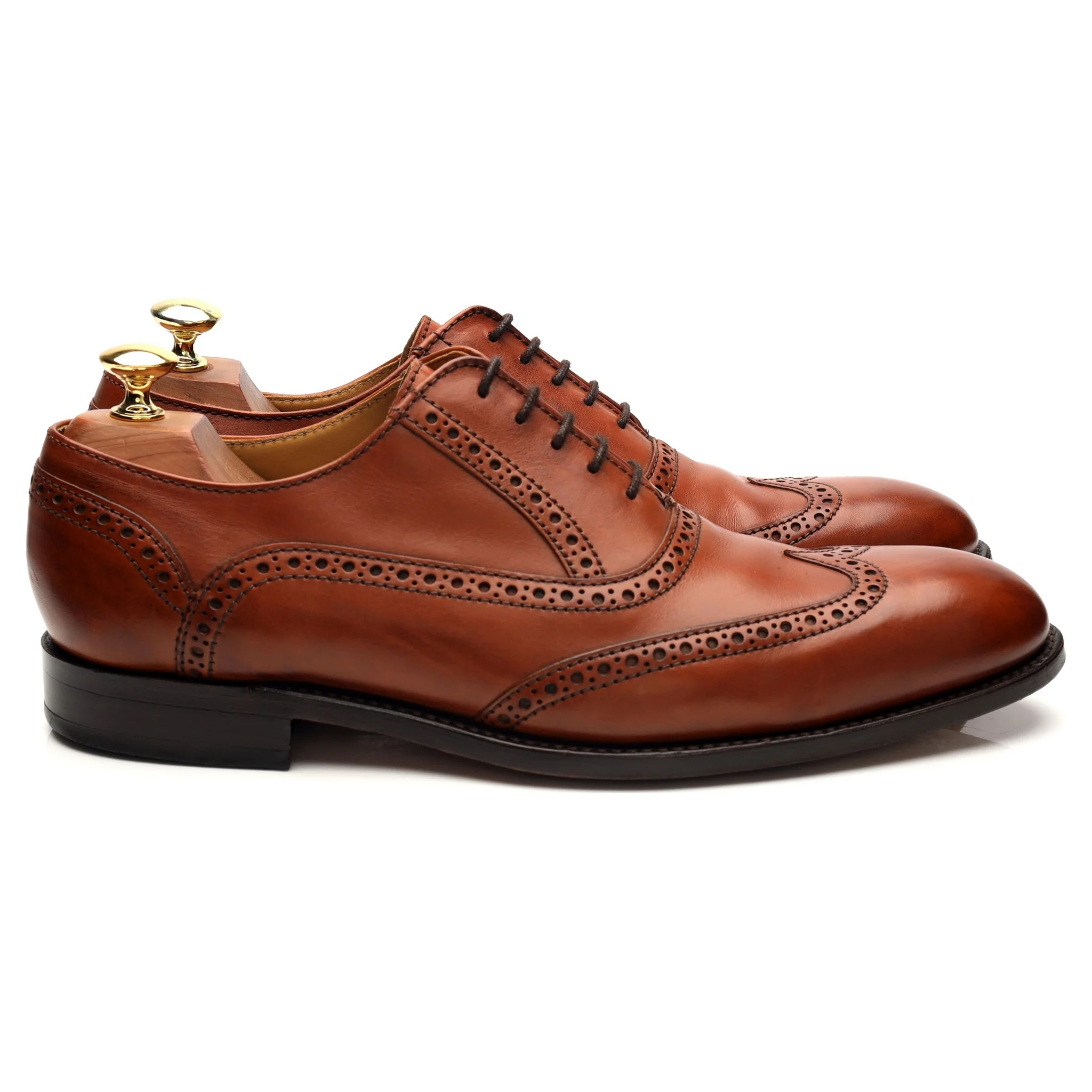 'Grant' Tan Brown Leather Oxford Brogues UK 8 F