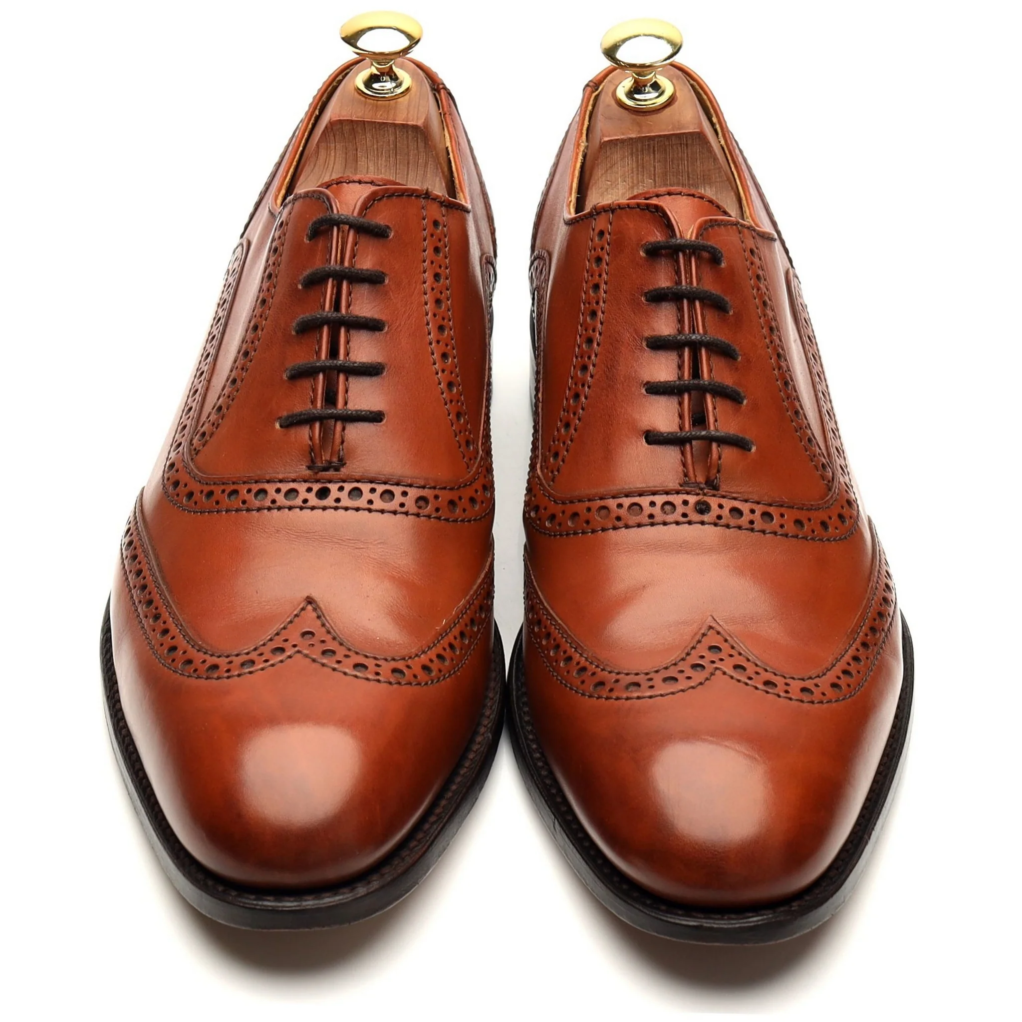 'Grant' Tan Brown Leather Oxford Brogues UK 8 F - Image 2
