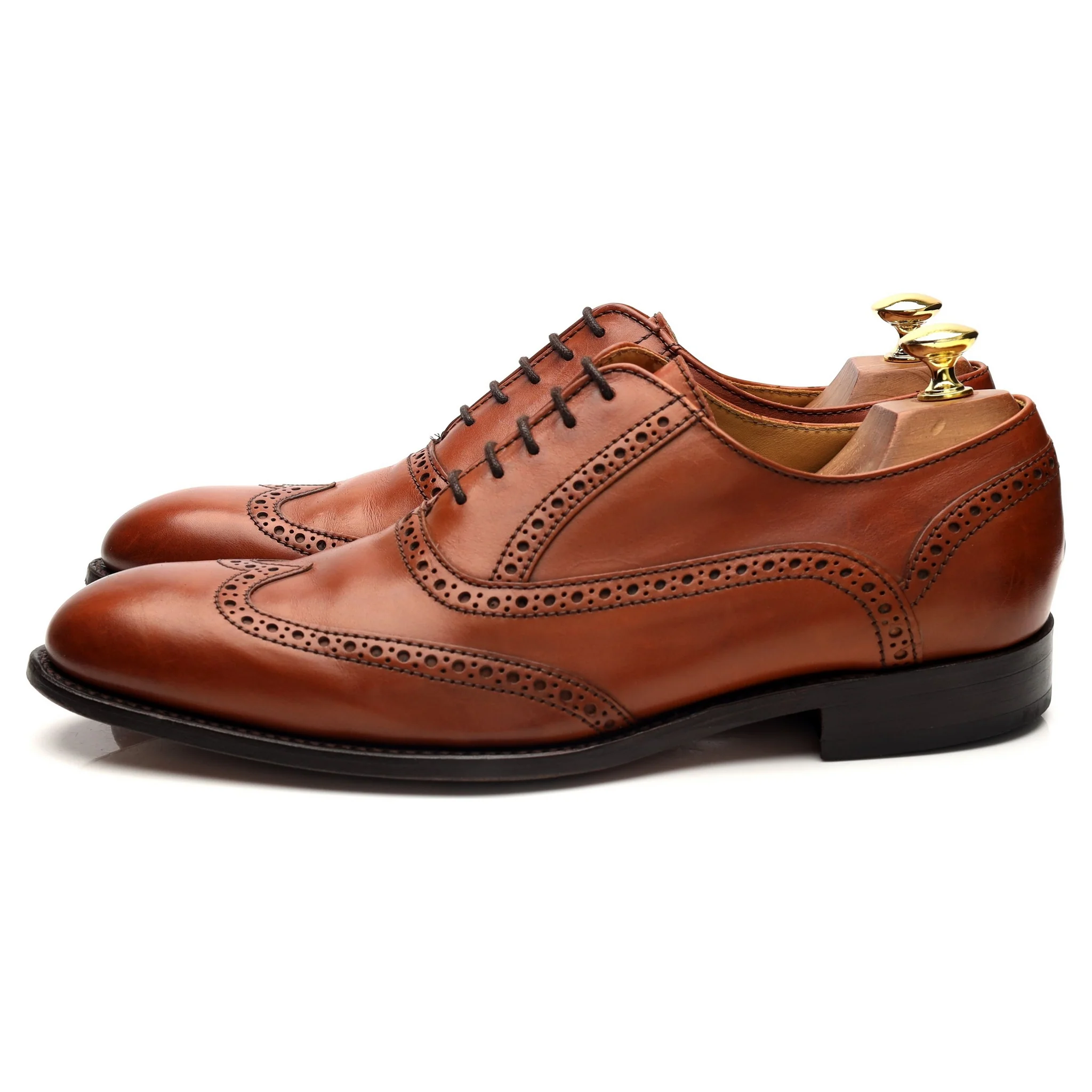 'Grant' Tan Brown Leather Oxford Brogues UK 8 F - Image 3